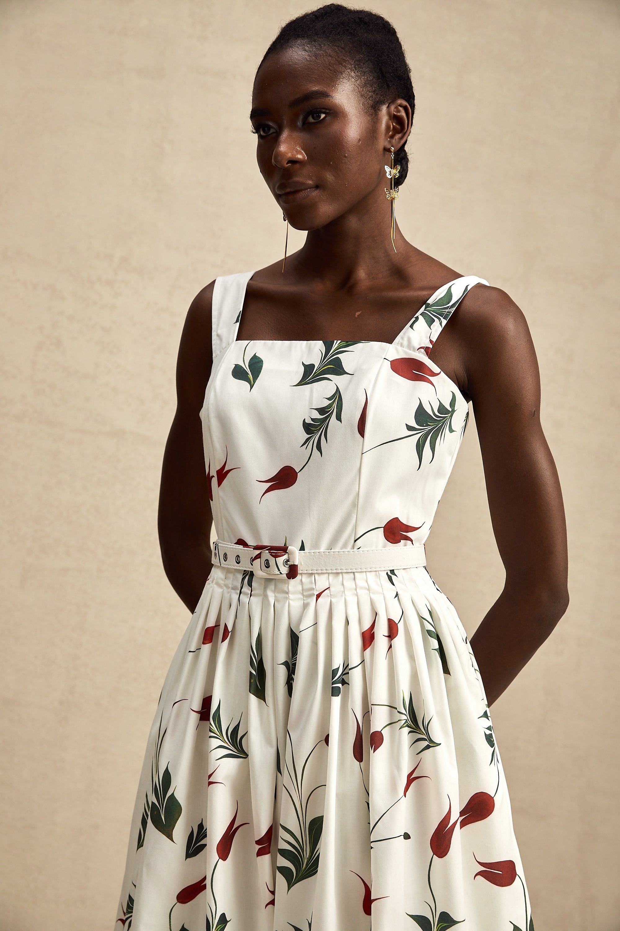 Lætitia floral-print poplin midi dress