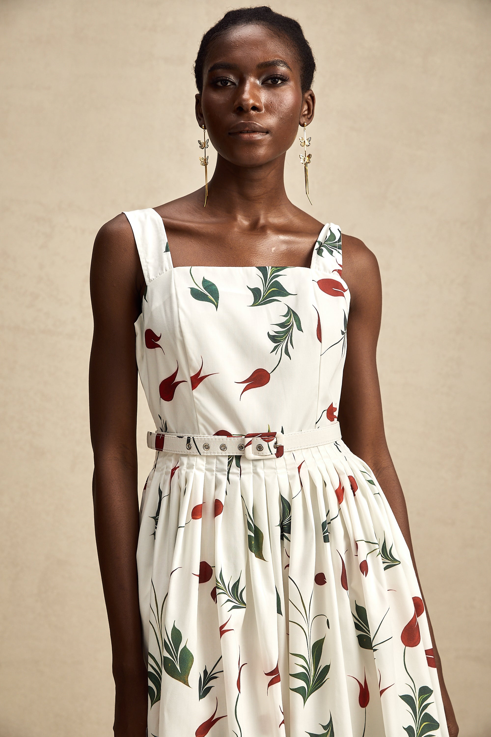 Lætitia floral-print poplin midi dress