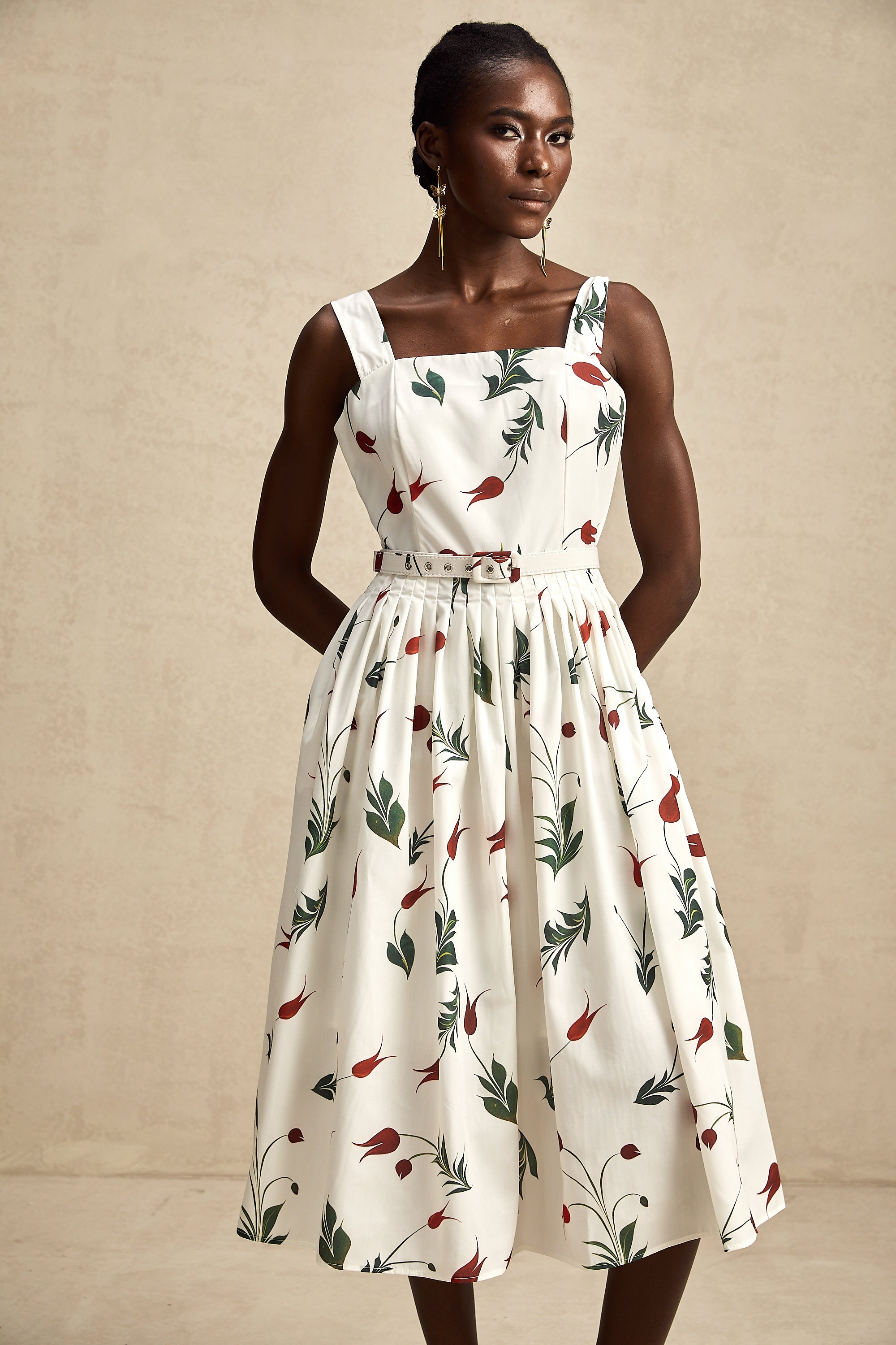 Lætitia floral-print poplin midi dress