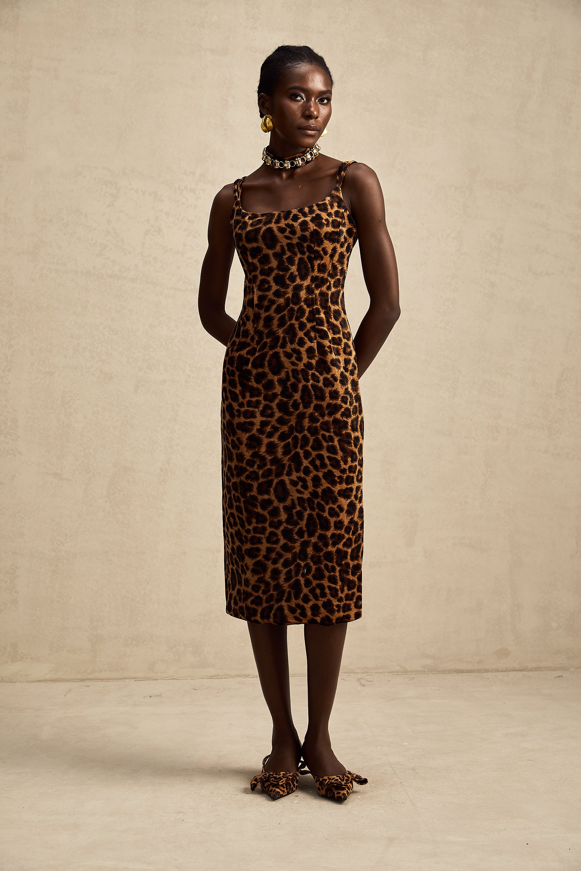 Bérengère leopard-print midi dress