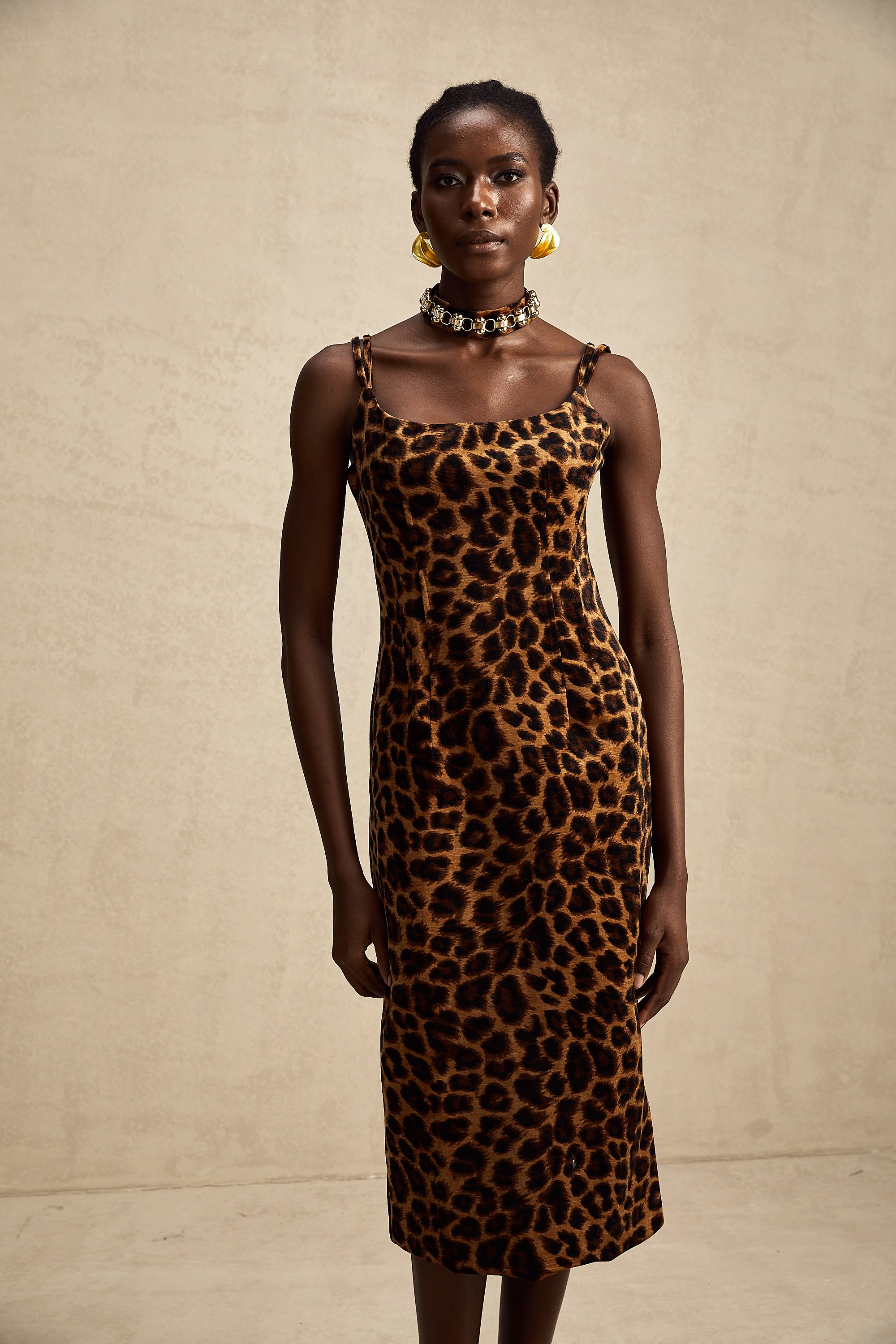 Bérengère leopard-print midi dress