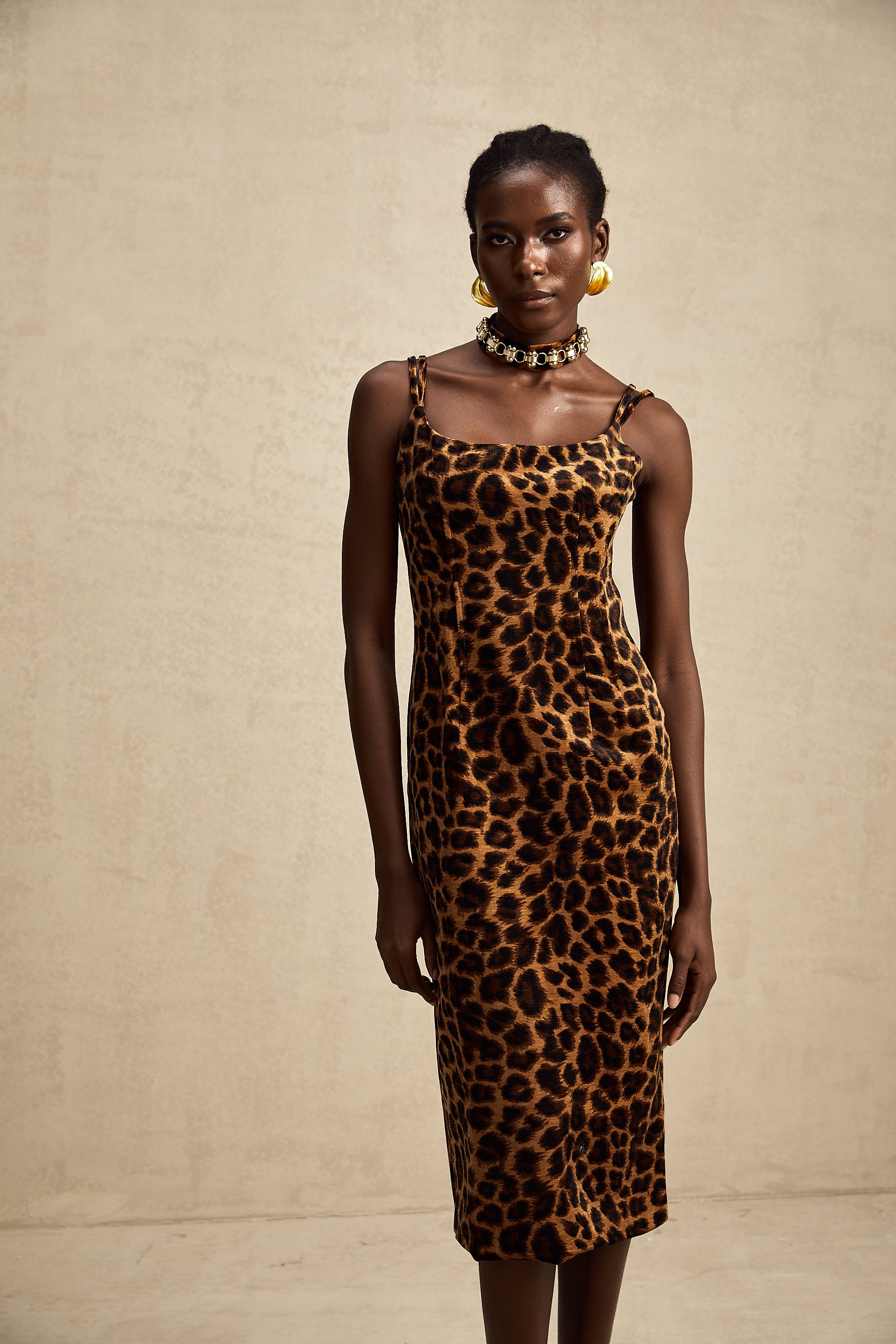 Bérengère leopard-print midi dress