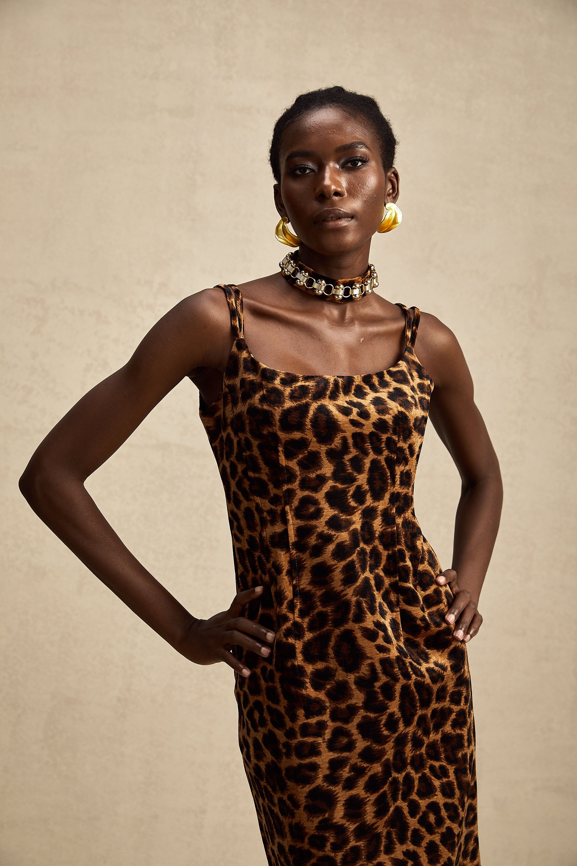 Bérengère leopard-print midi dress