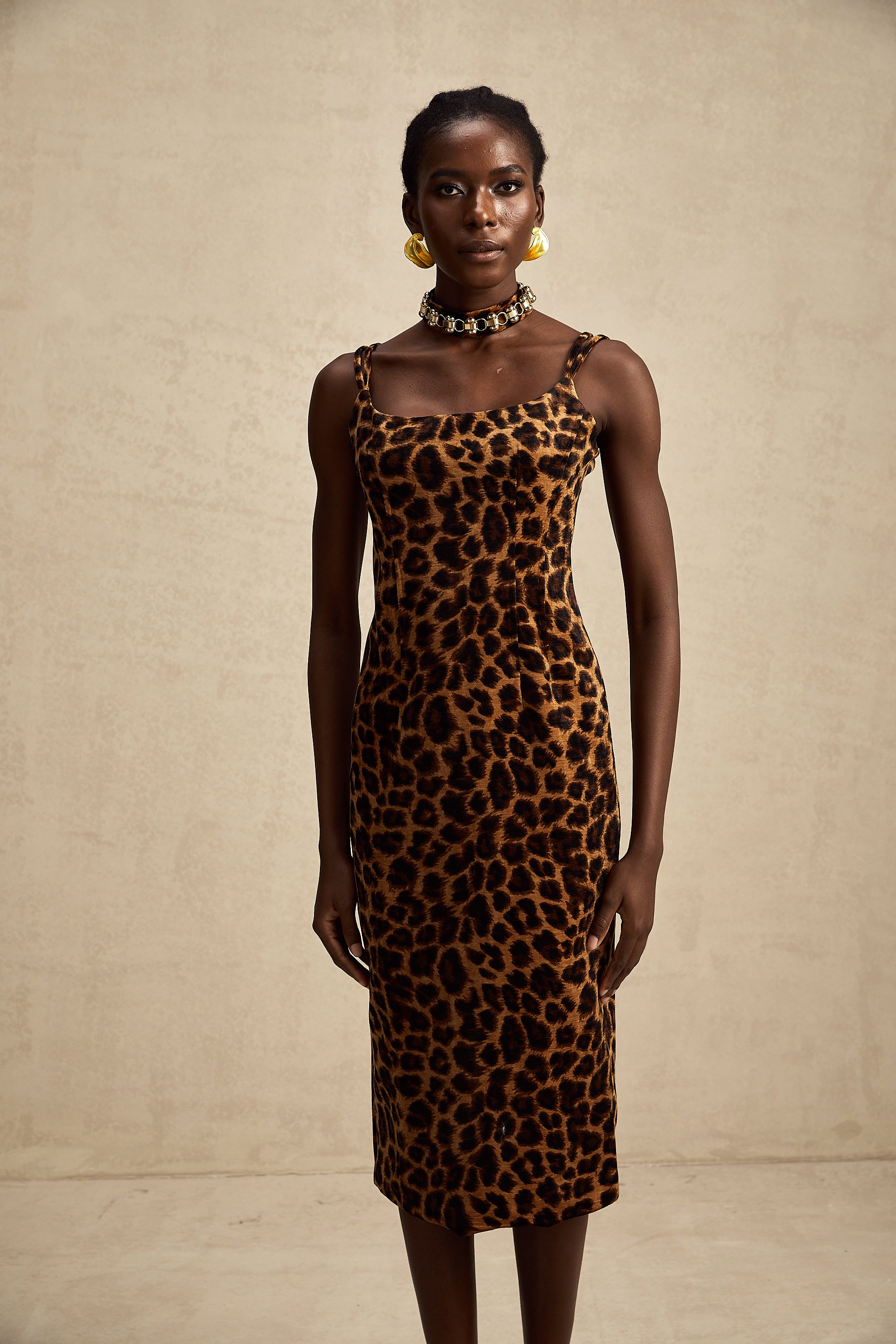 Bérengère leopard-print midi dress