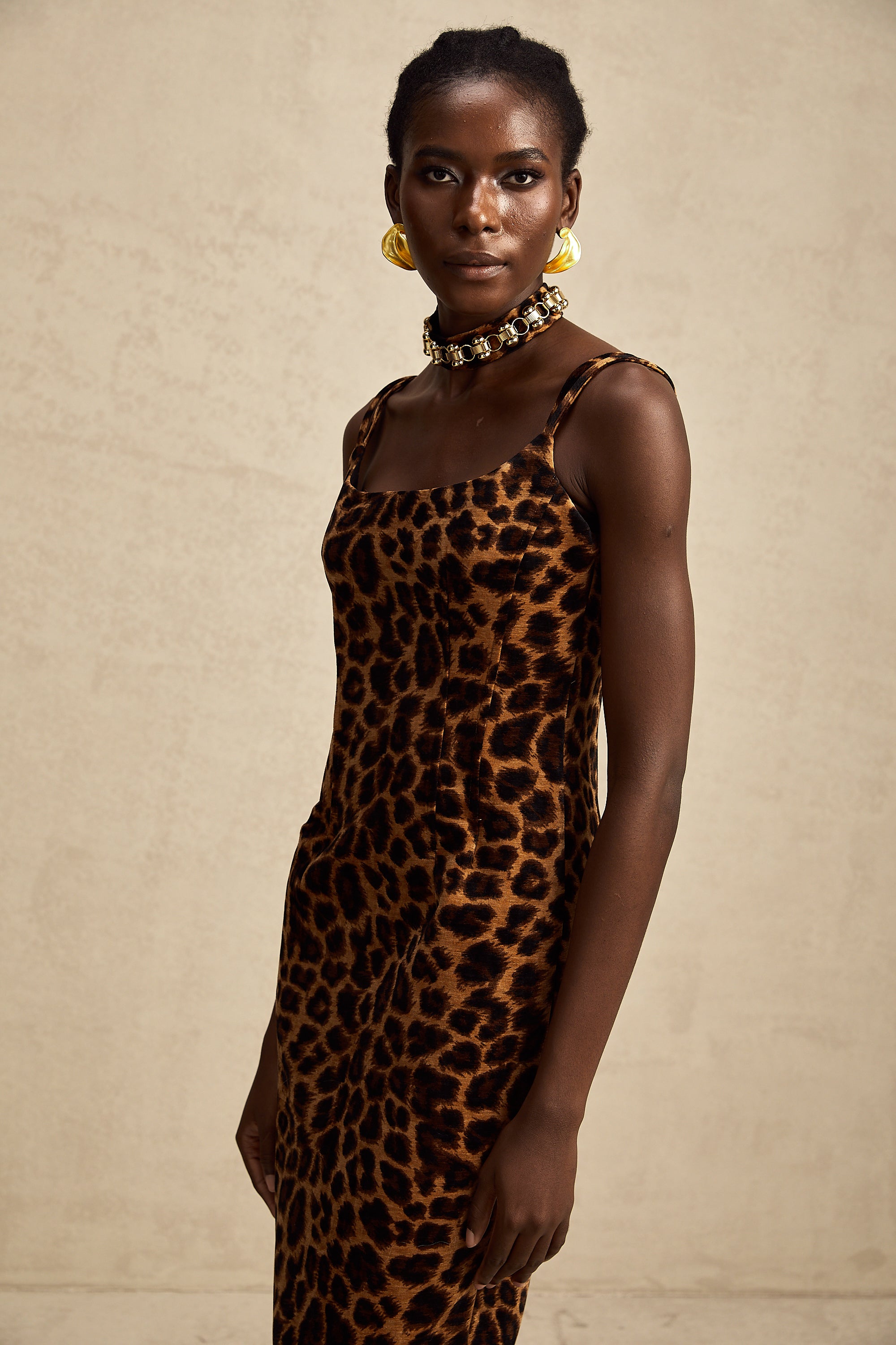 Bérengère leopard-print midi dress