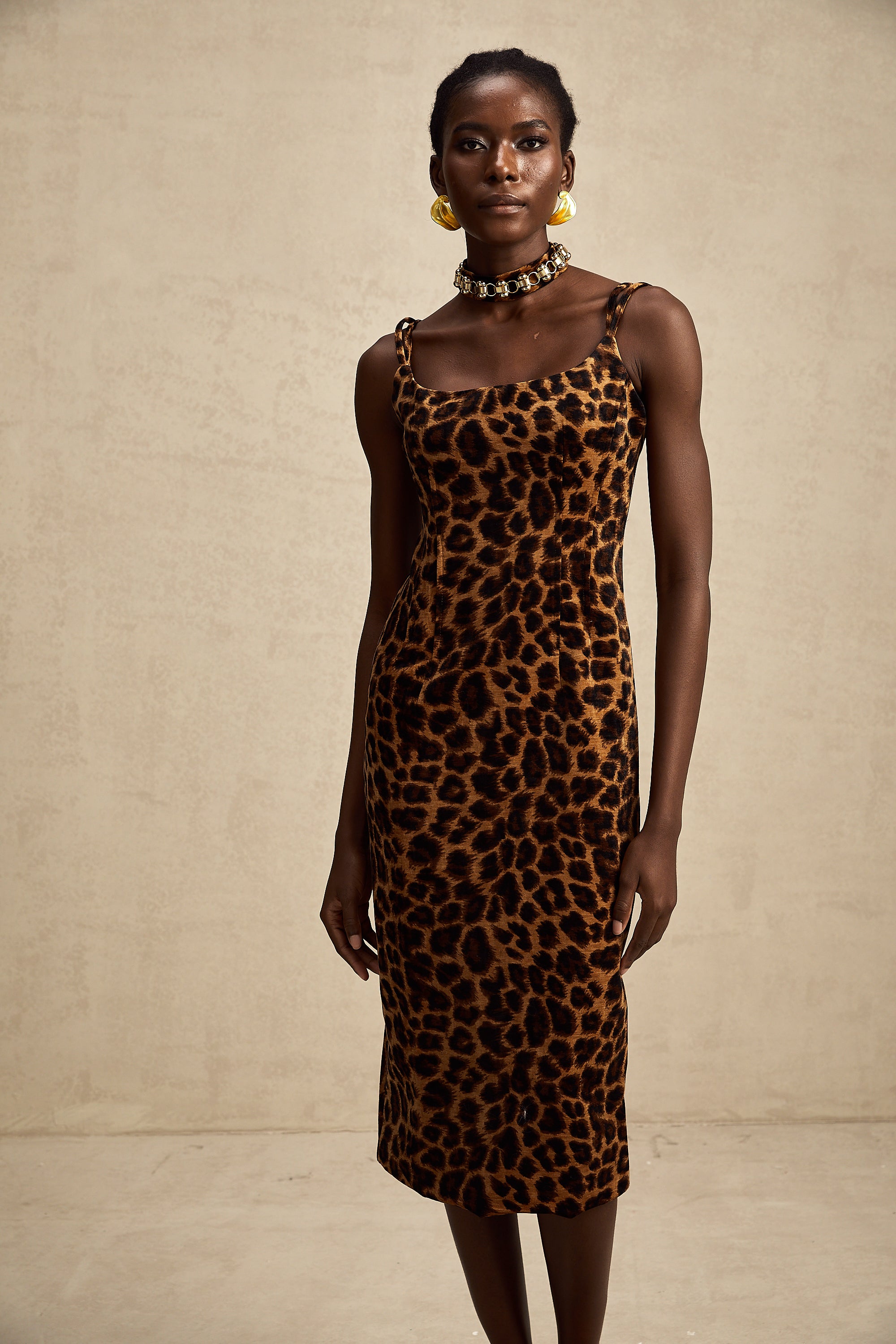 Bérengère leopard-print midi dress