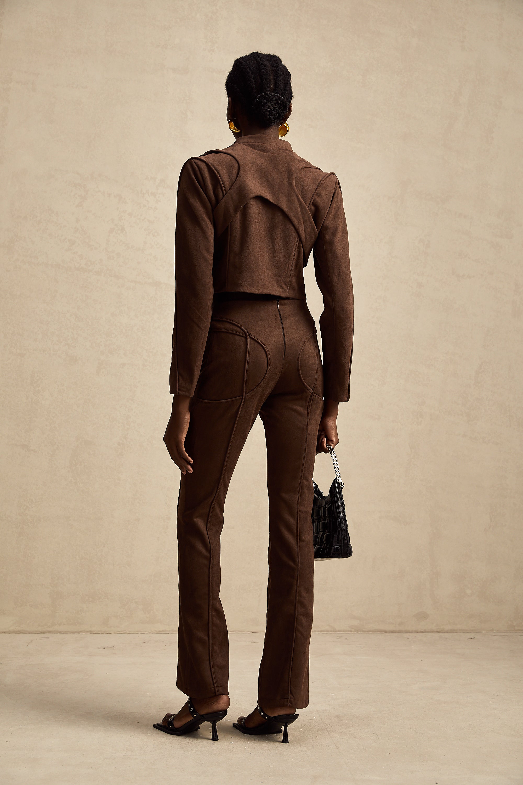 Chloé brown suede jacket & trousers matching set