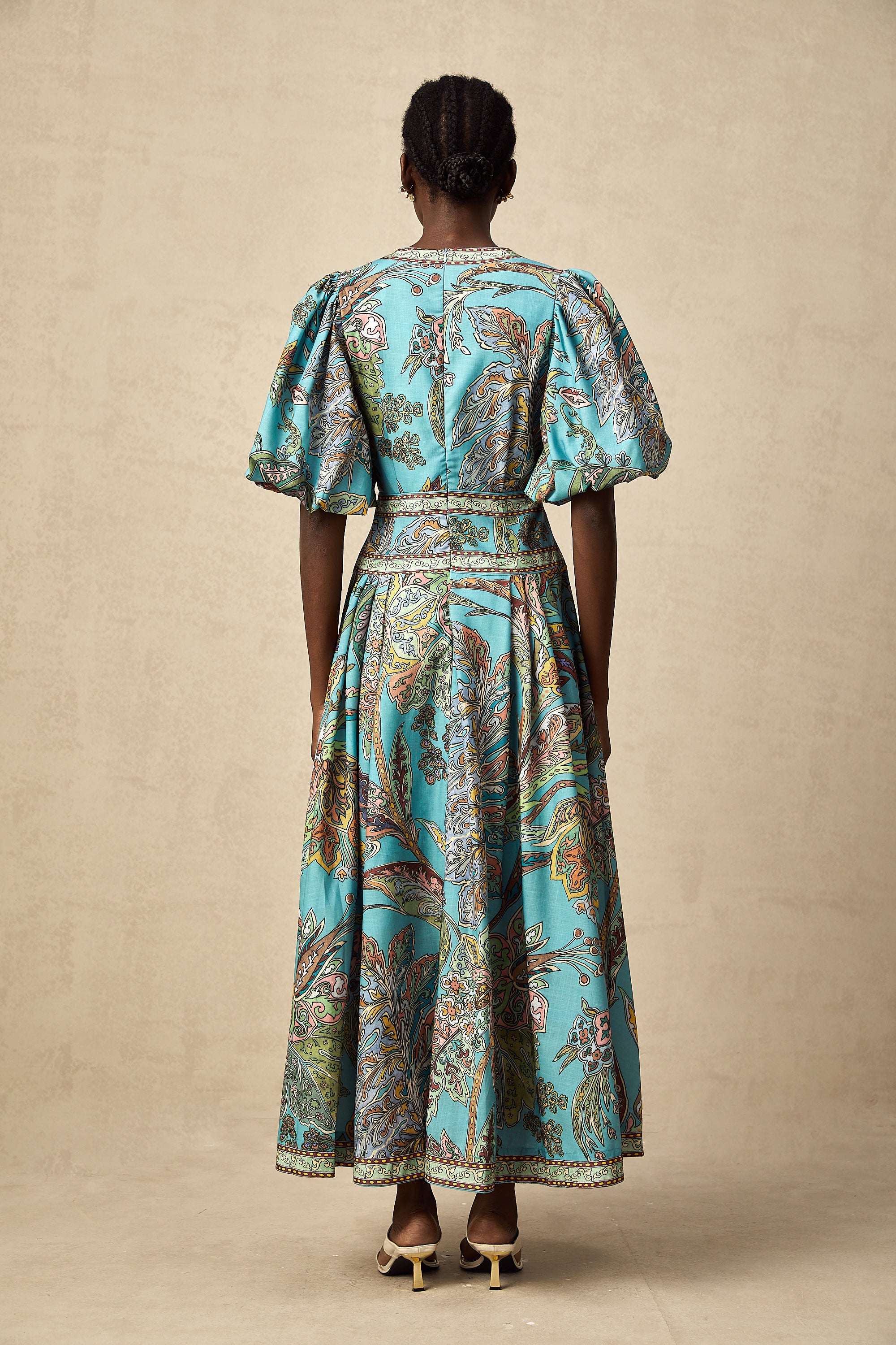 Léonore paisley-print pleated midi dress