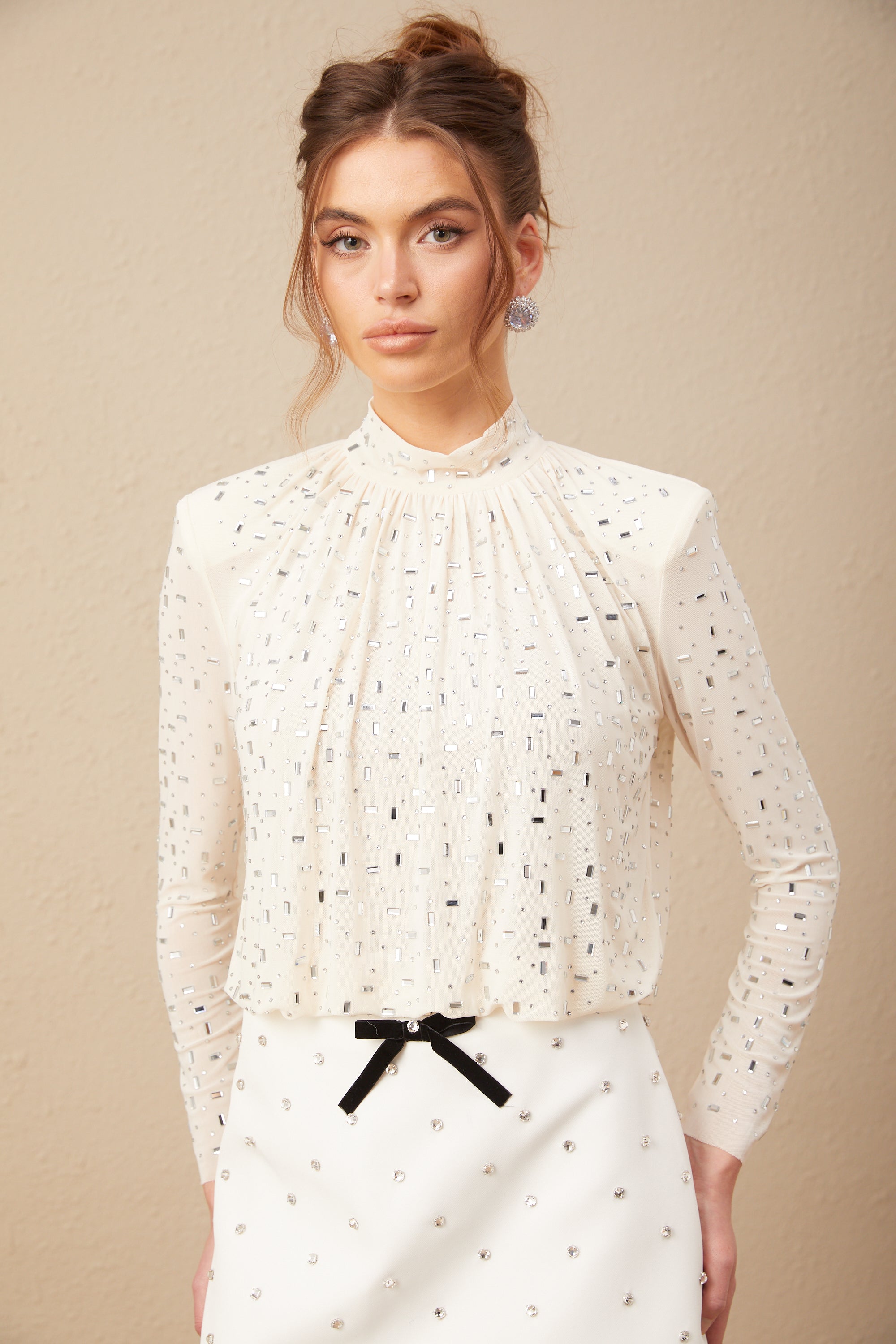 Valentine crystal-embellished blouse