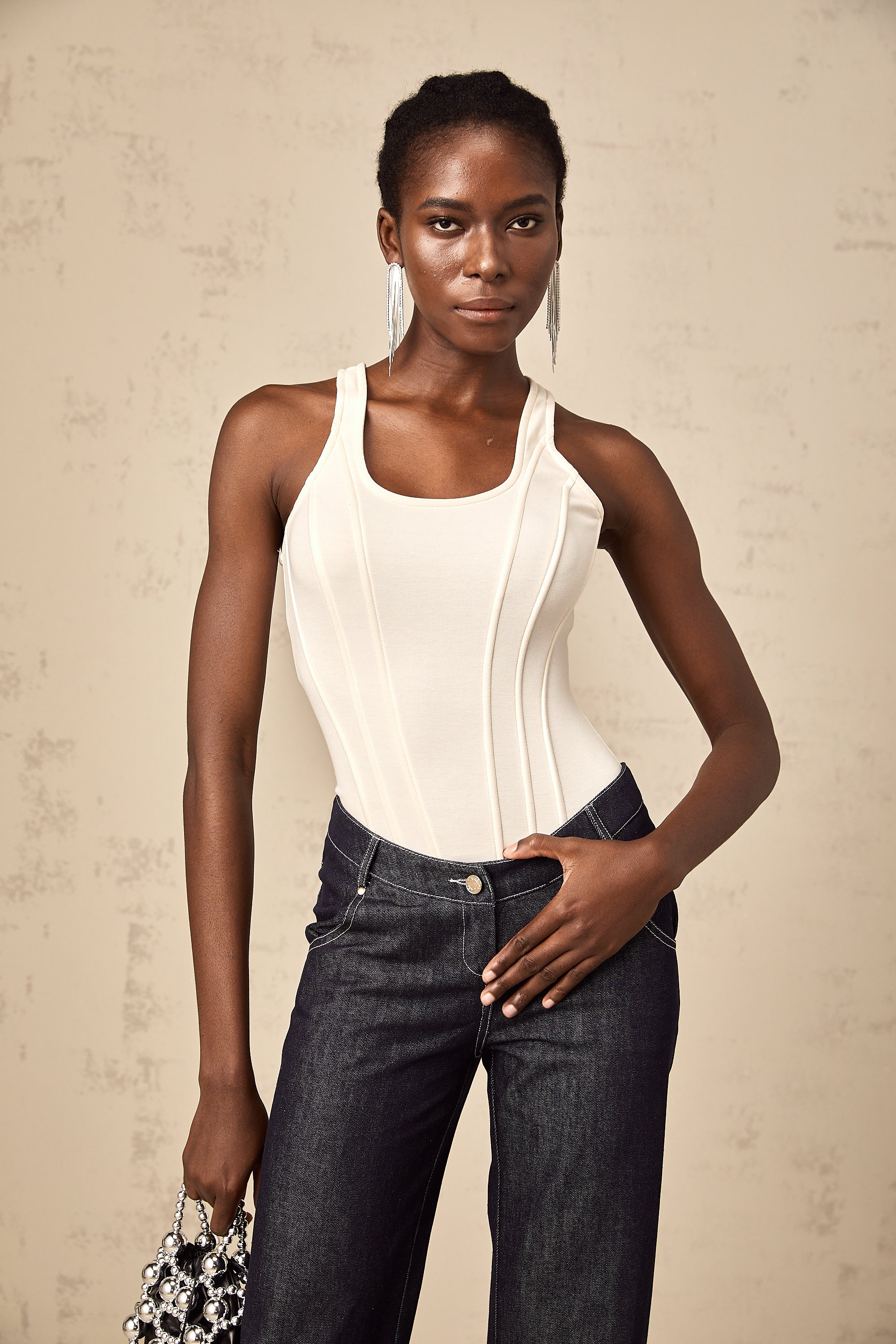 Marianne corset top & jeans matching set