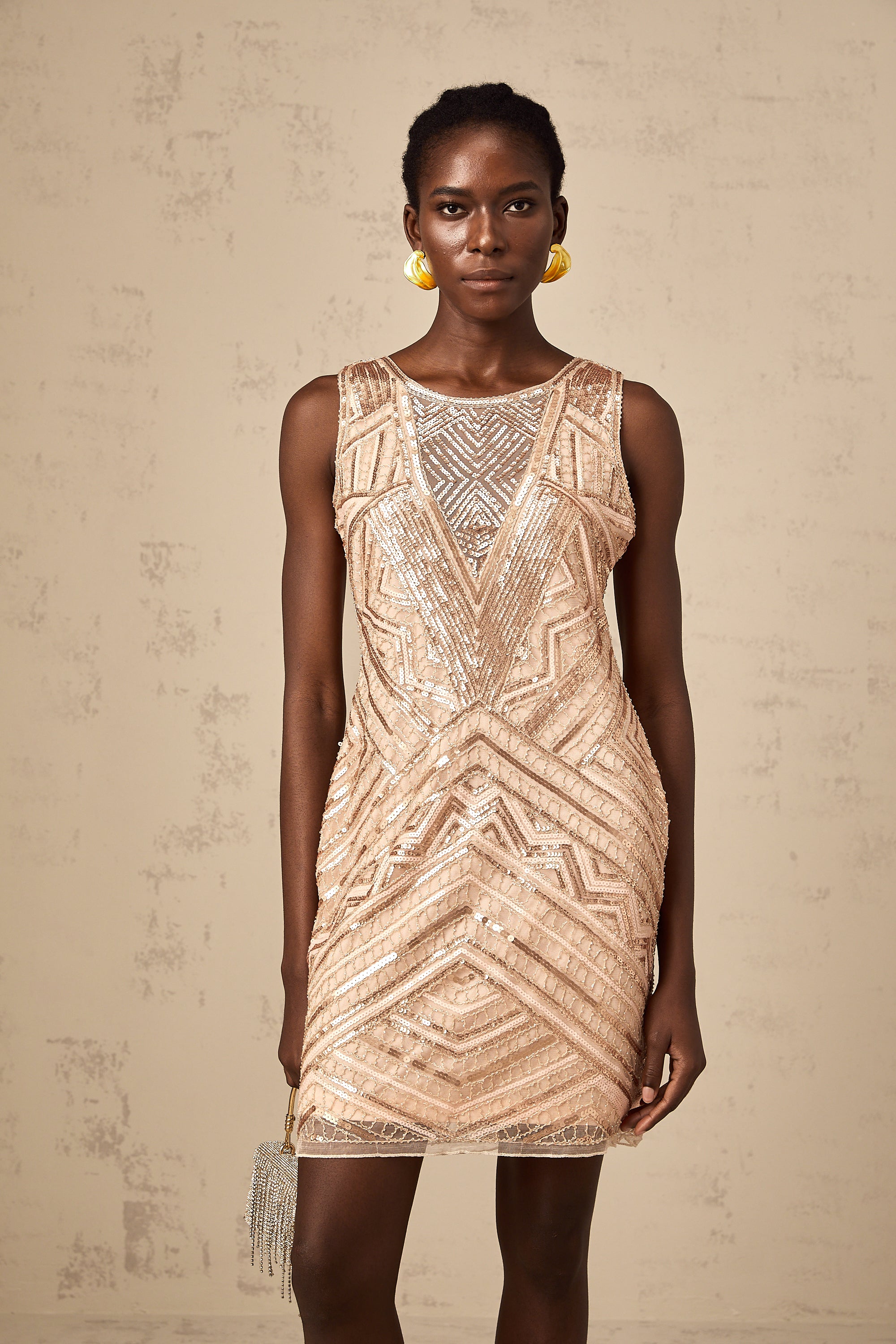 Sabina sequined sleeveless mini dress