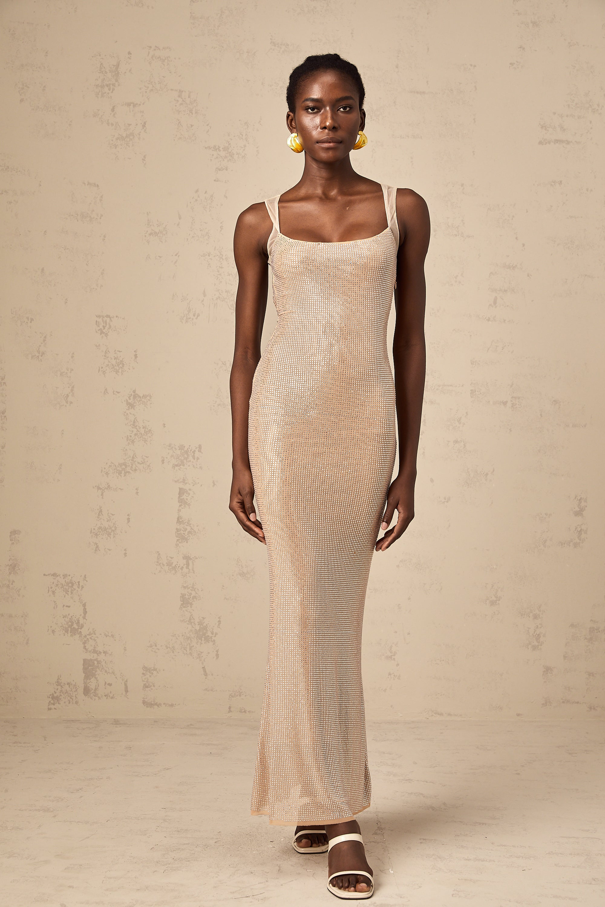 Sophie crystal-embellished open-back maxi dress