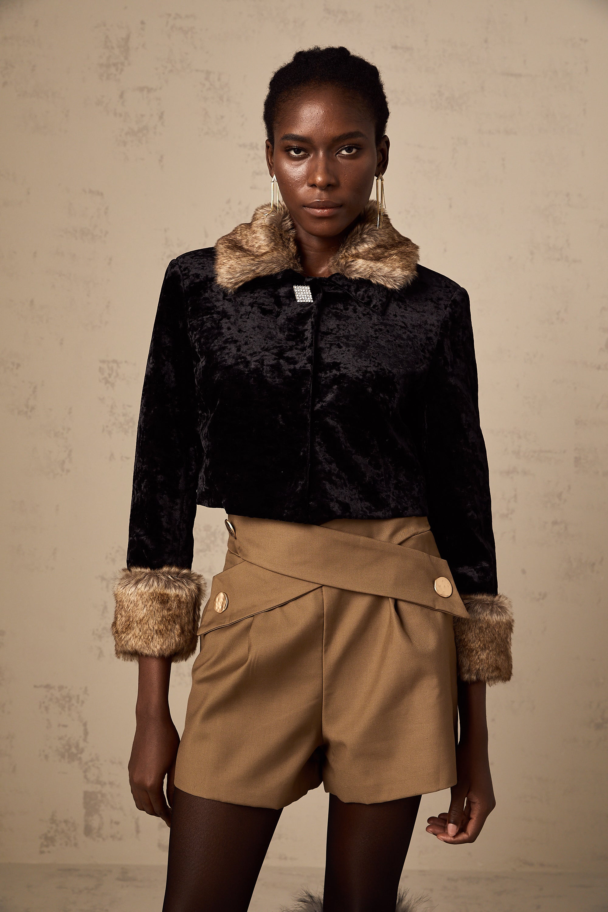 Filomena panelled cropped quilted jacket