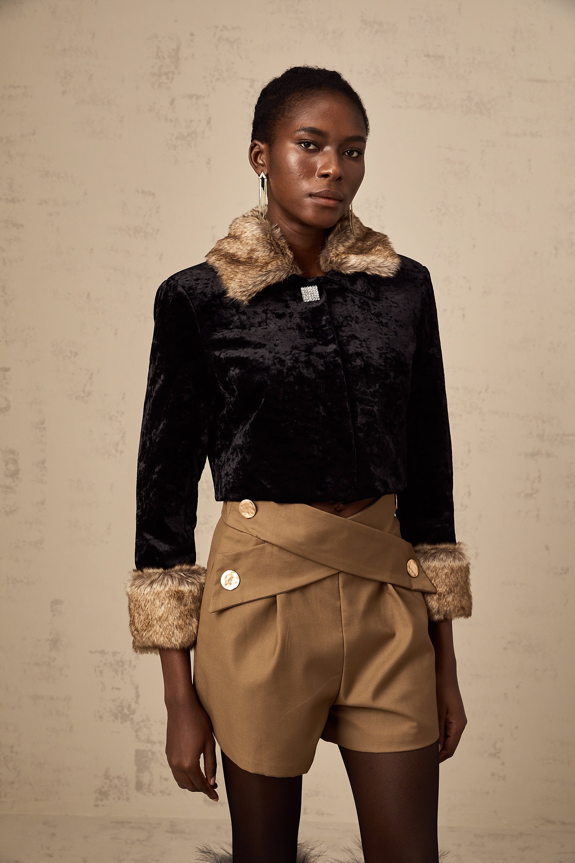 Filomena panelled cropped quilted jacket