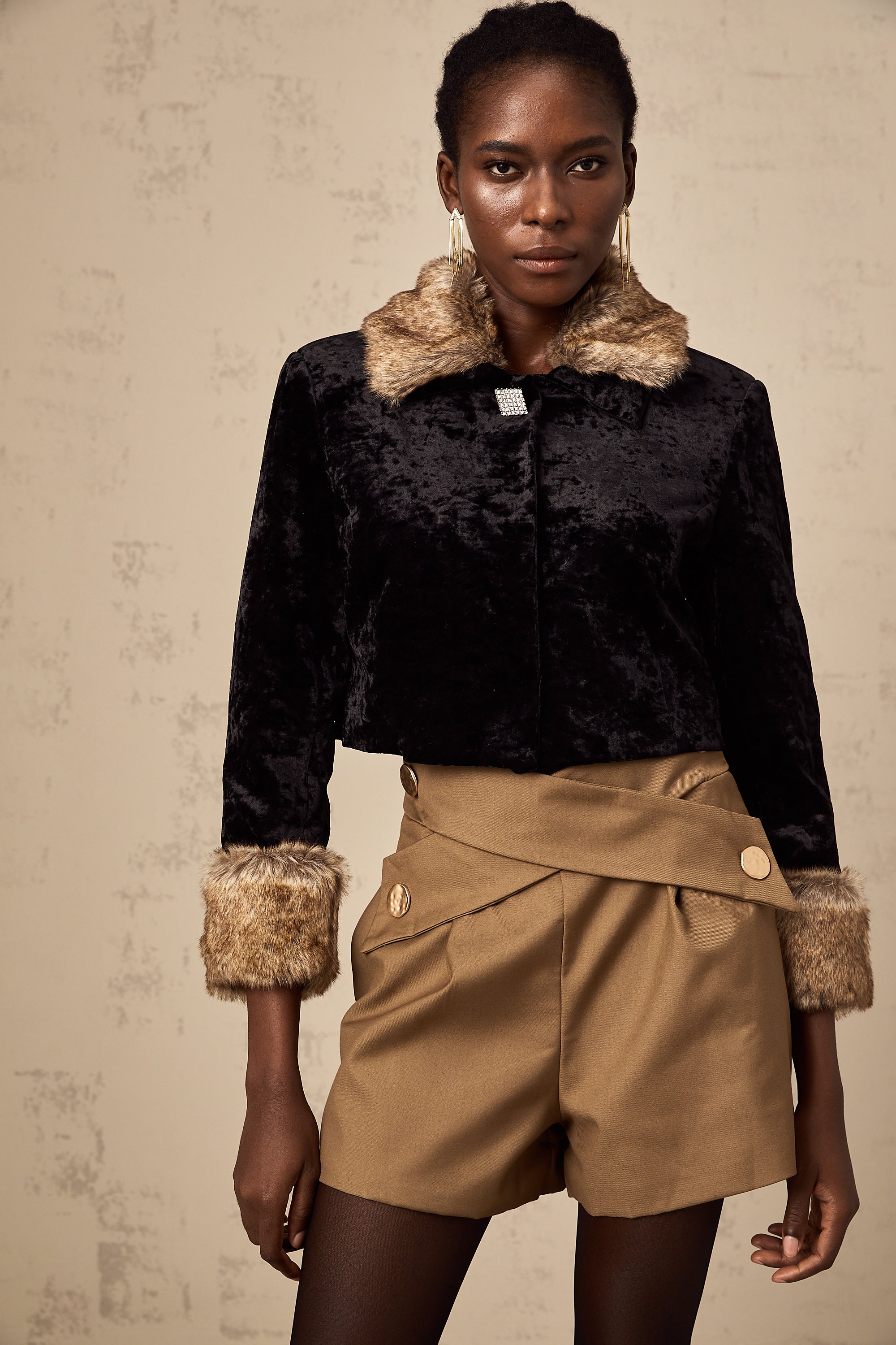 Filomena panelled cropped quilted jacket