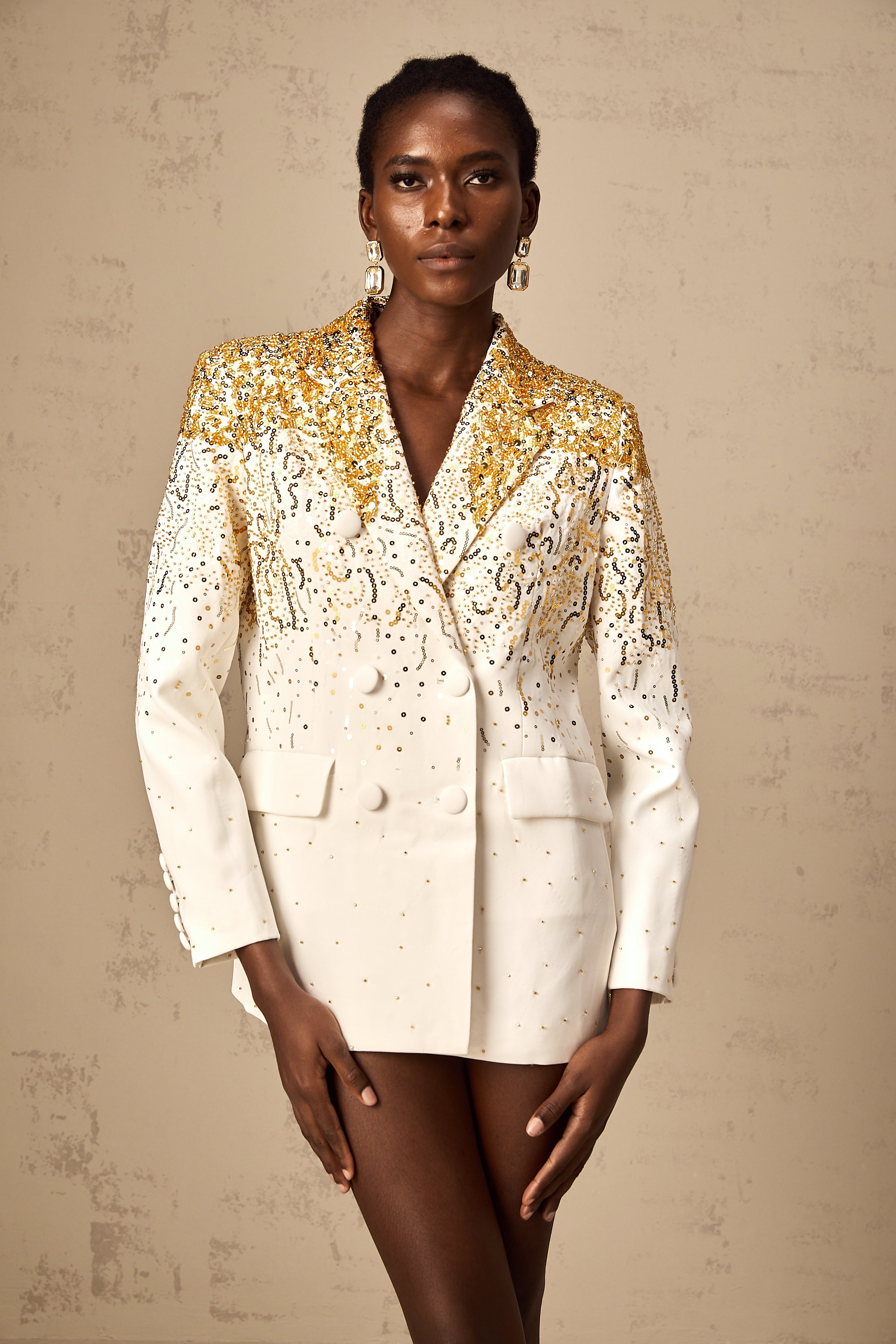 Carole sequin-embellished double-breasted blazer