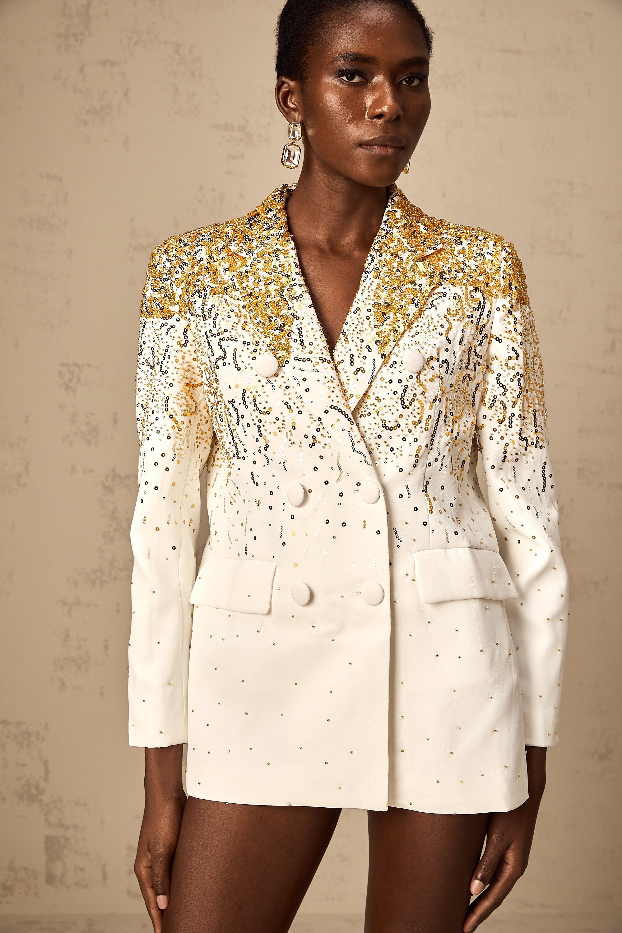 Carole sequin-embellished double-breasted blazer