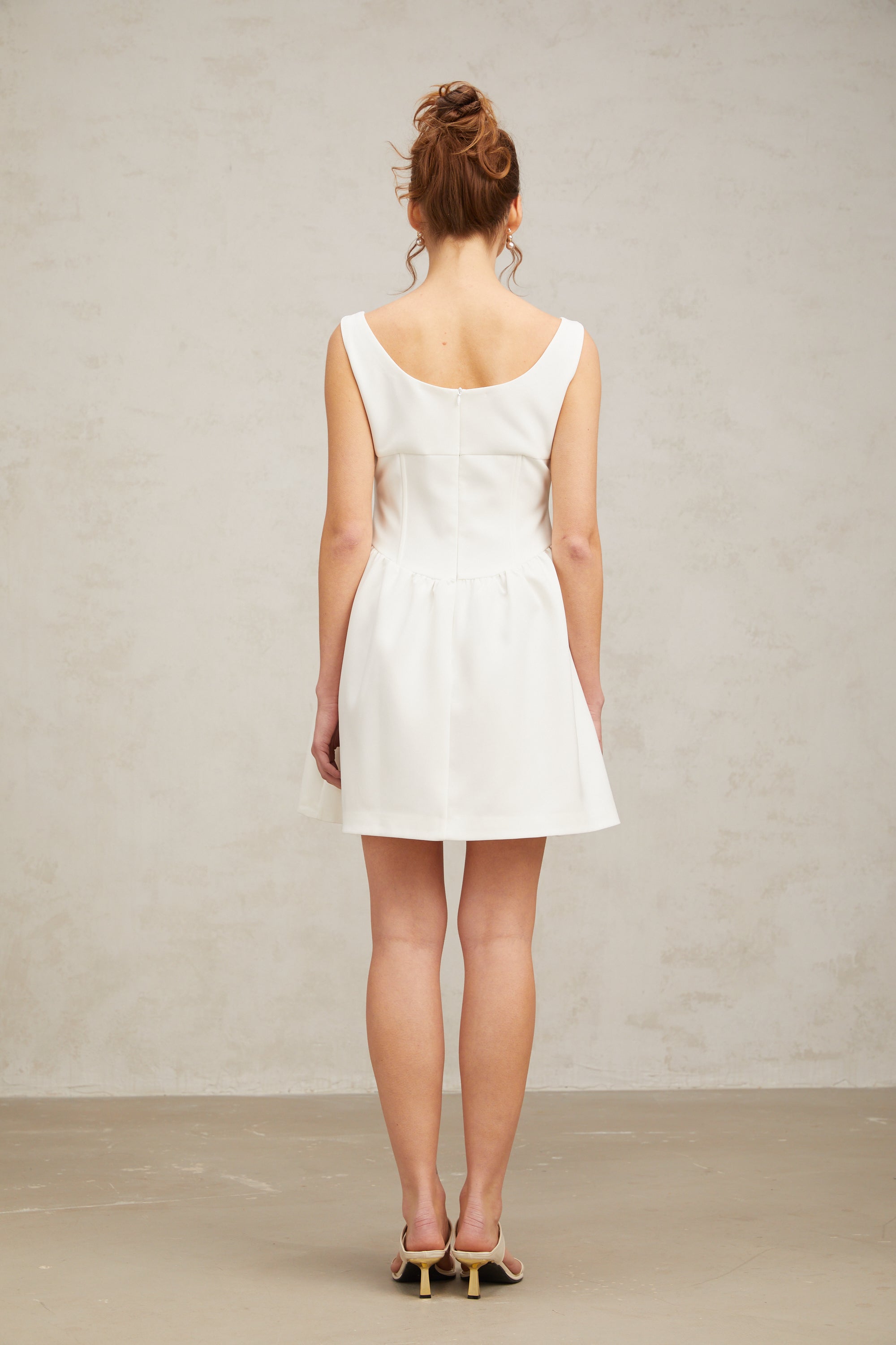 Flavia white crystal-embellished mini dress