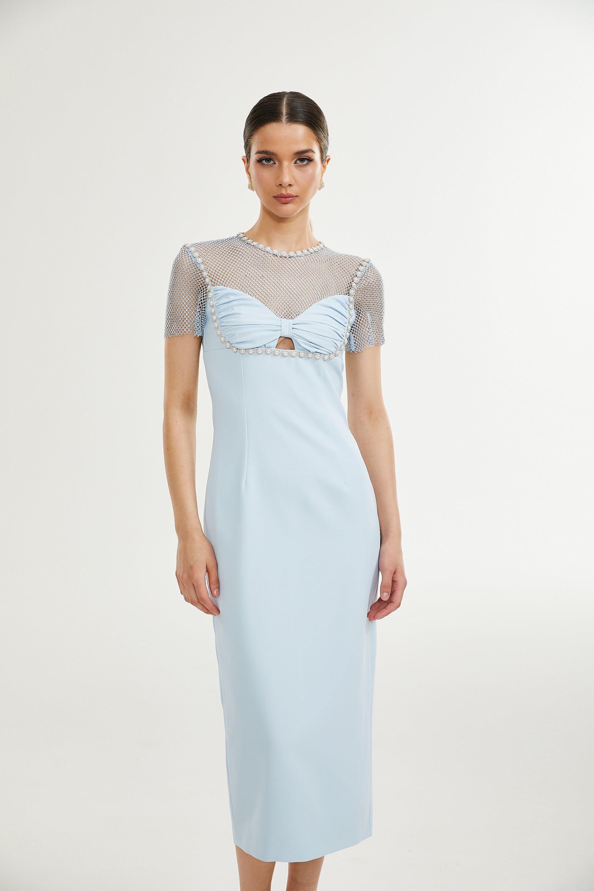 Lilas crystal-embellished midi dress