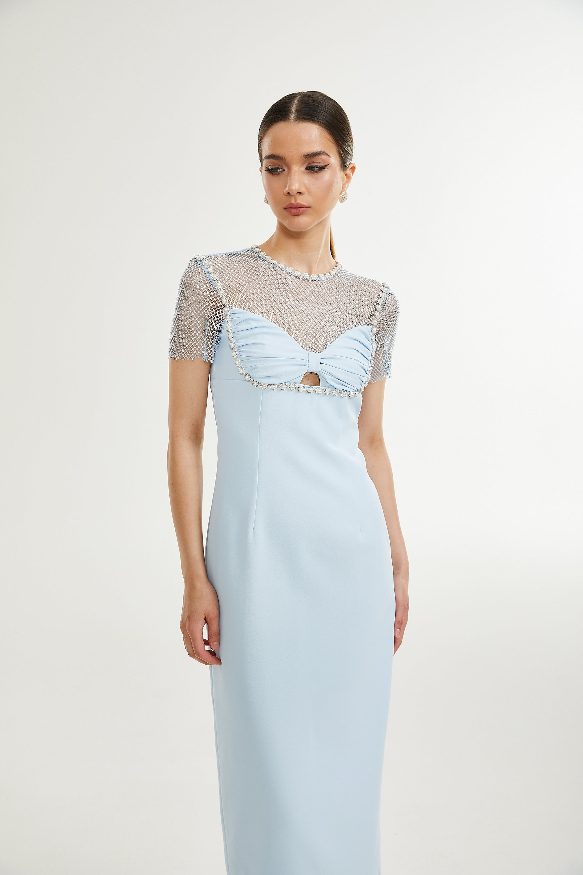 Lilas crystal-embellished midi dress