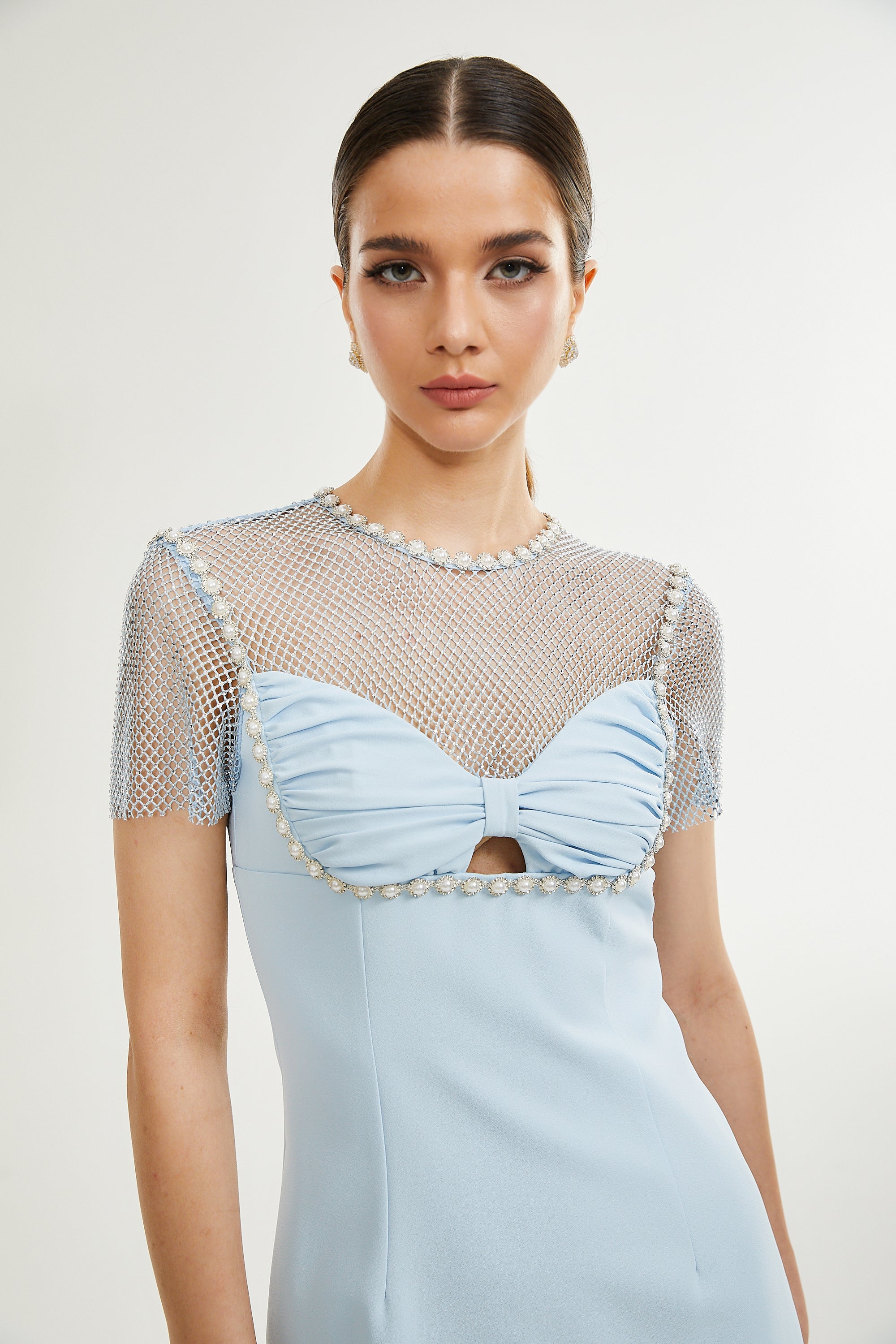 Lilas crystal-embellished midi dress