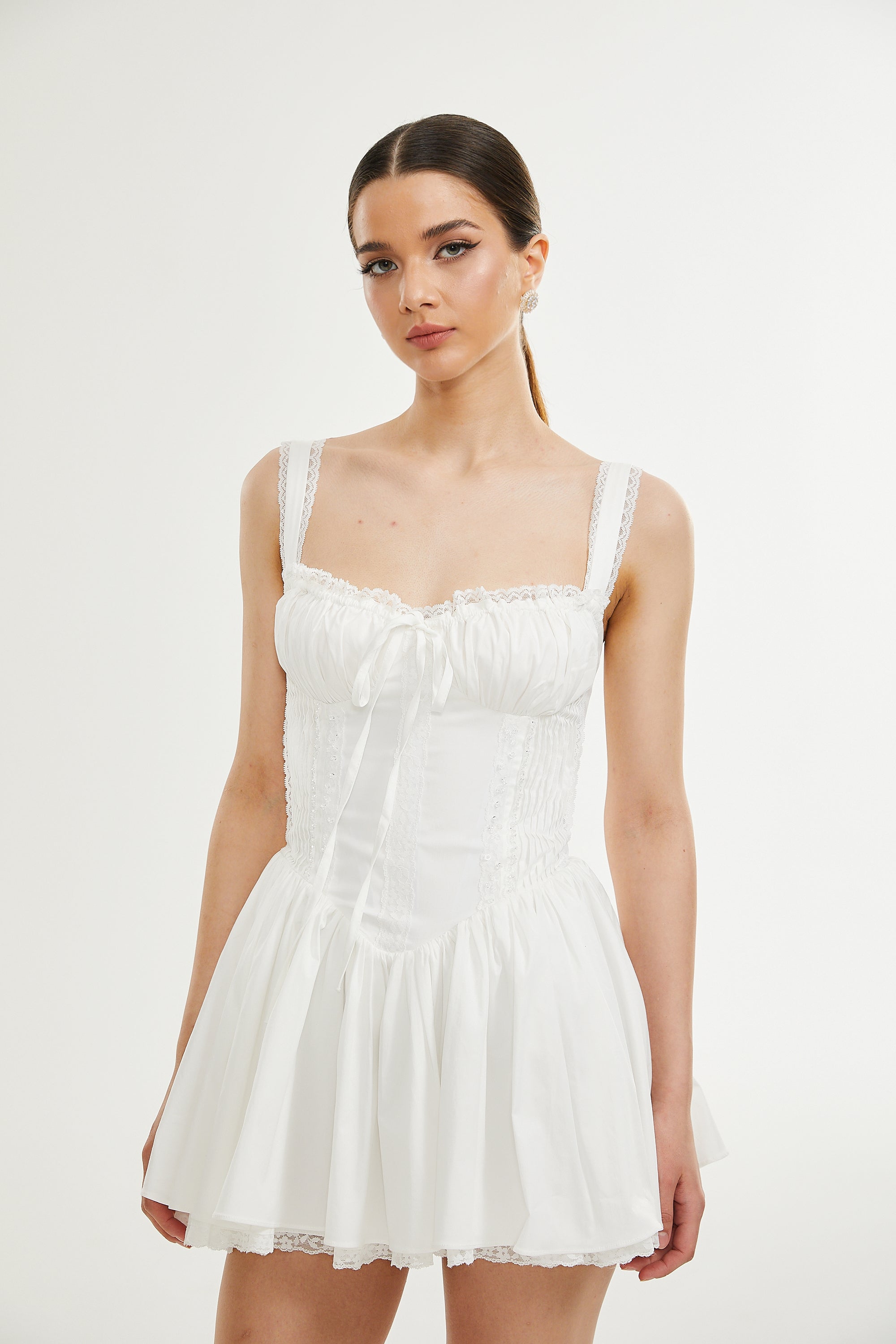 Camille white corset mini dress