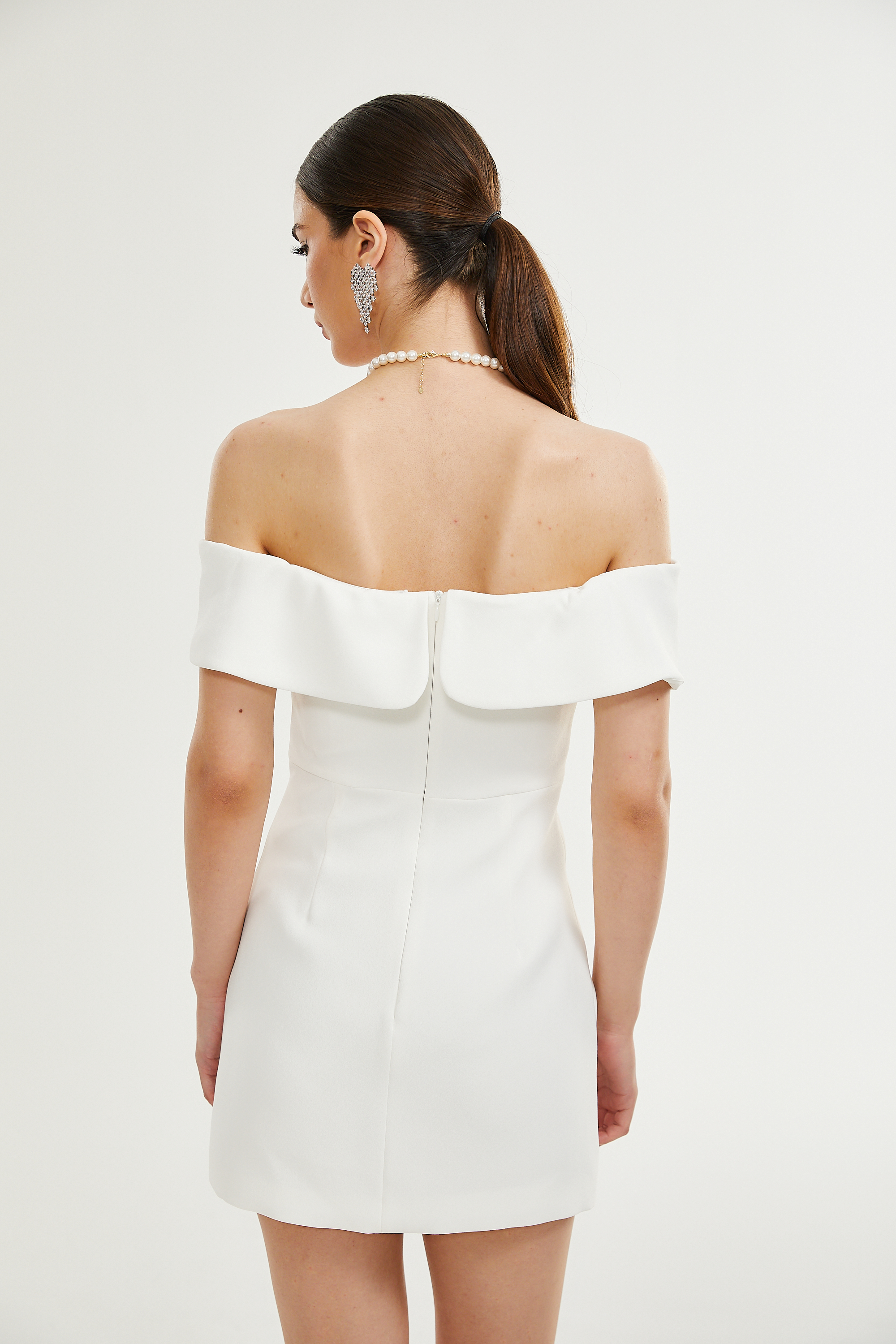 Victoire bow-detail off-shoulder dress