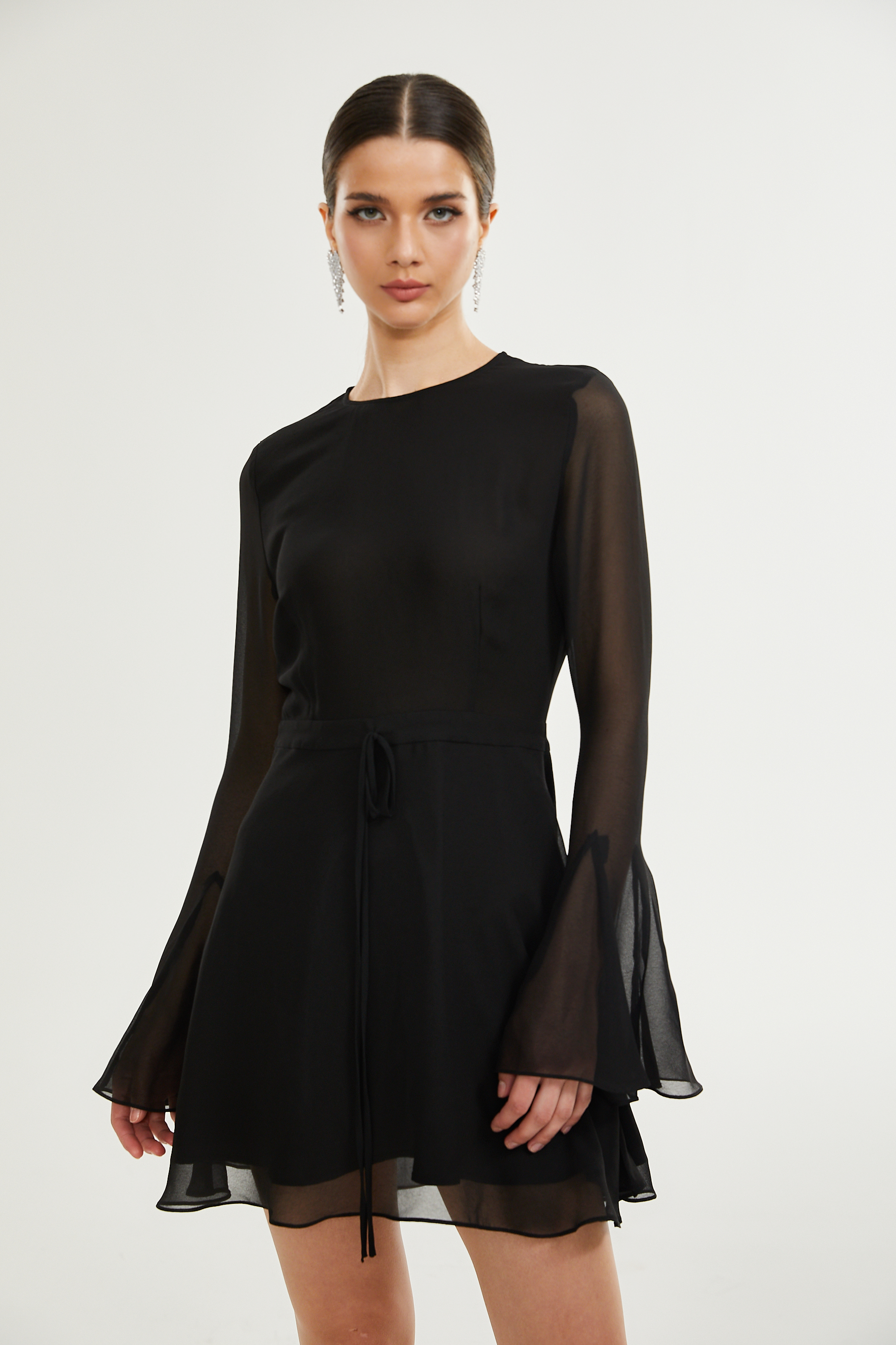 Marlene open-back flared dress