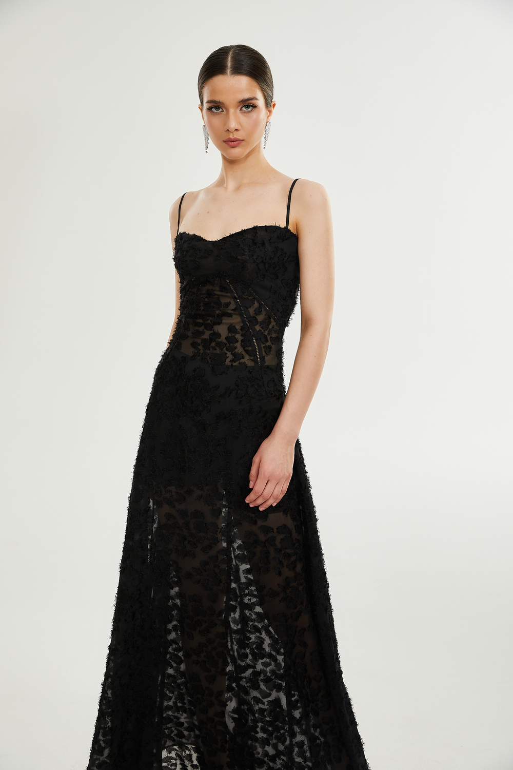 Amanda Floral Embroidered Lace Maxi Dress