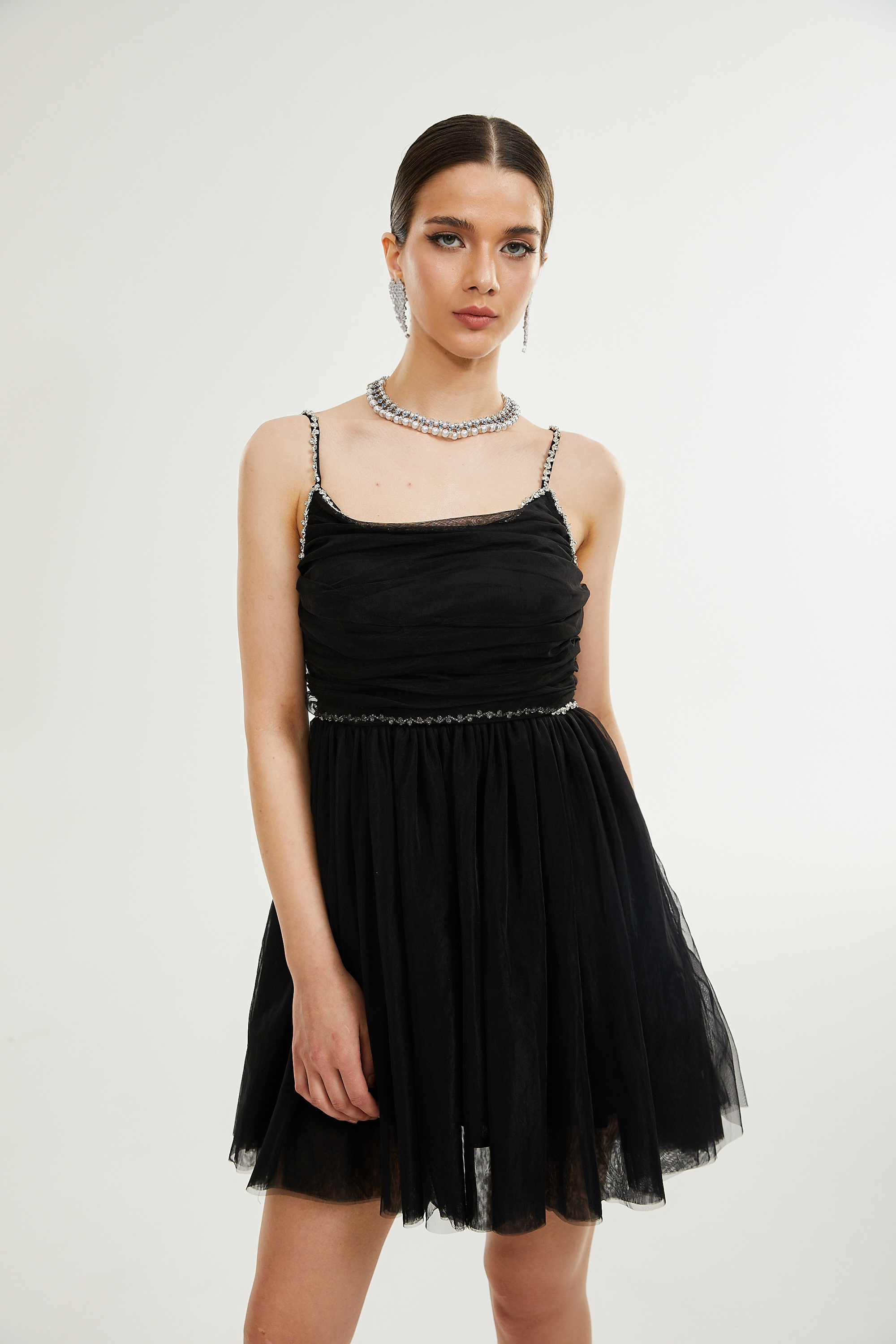 Catriona embellished tulle mini dress