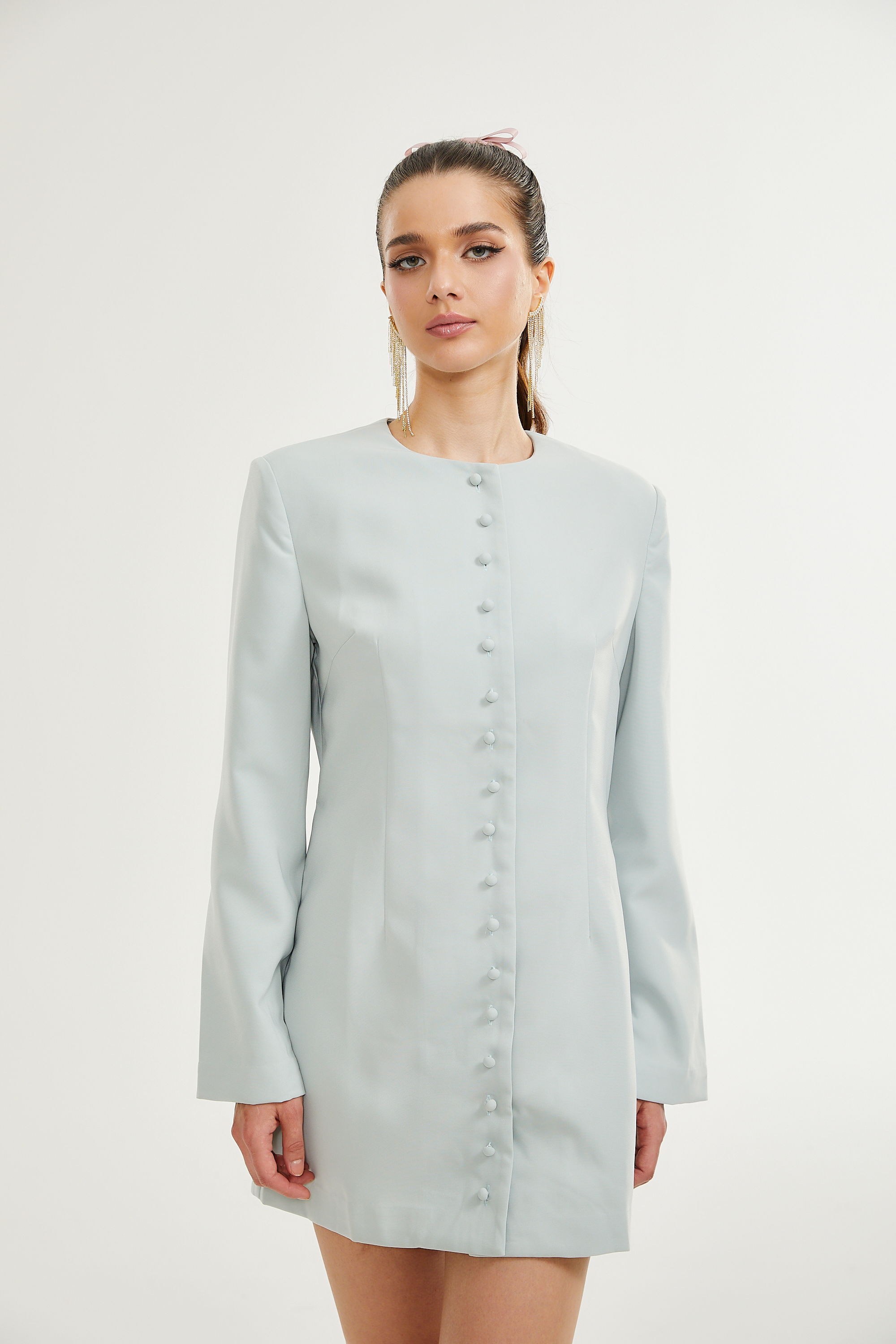 Vesper single-breasted long-sleeved dress