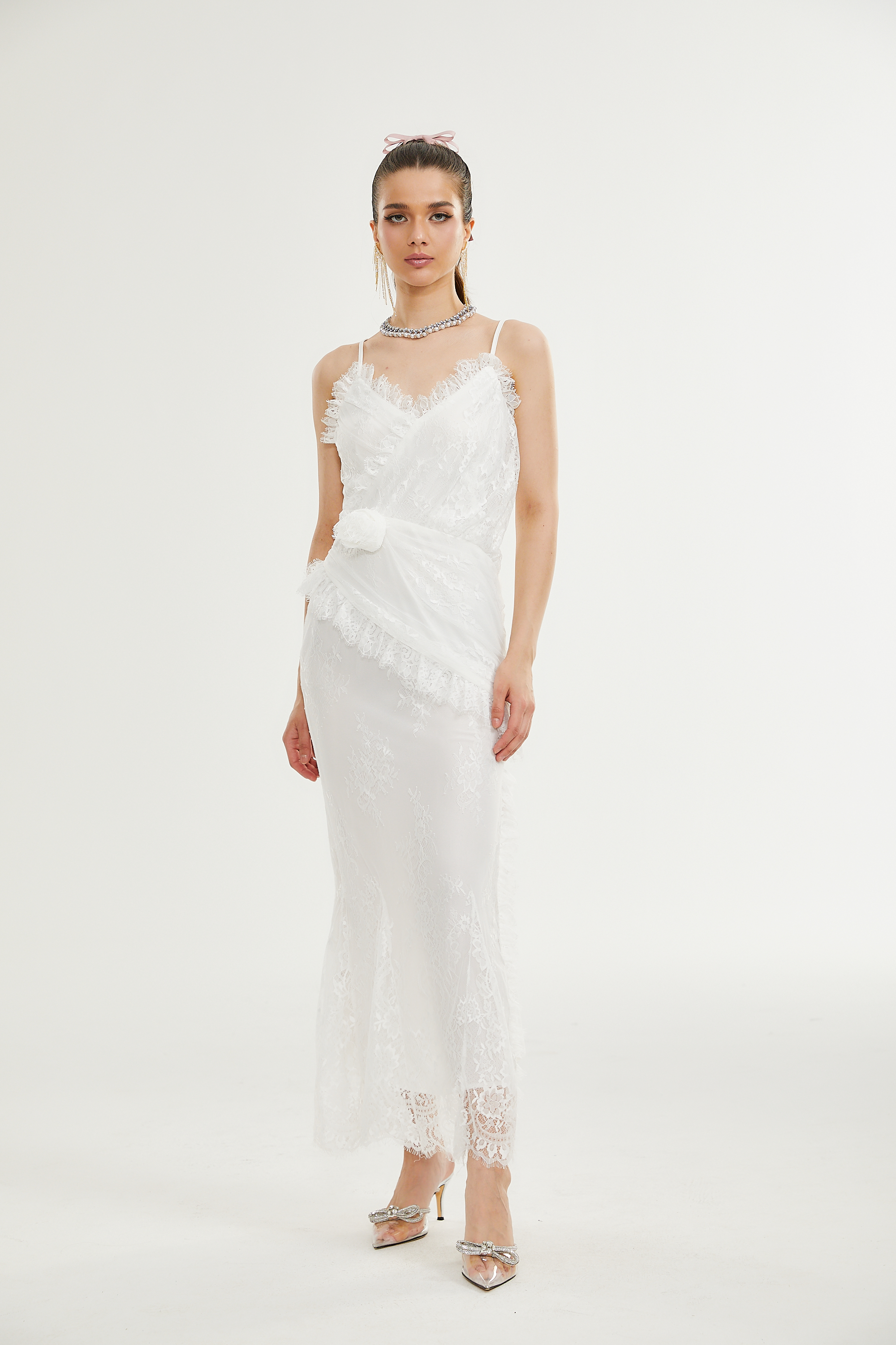 Larelle guipure lace midi dress