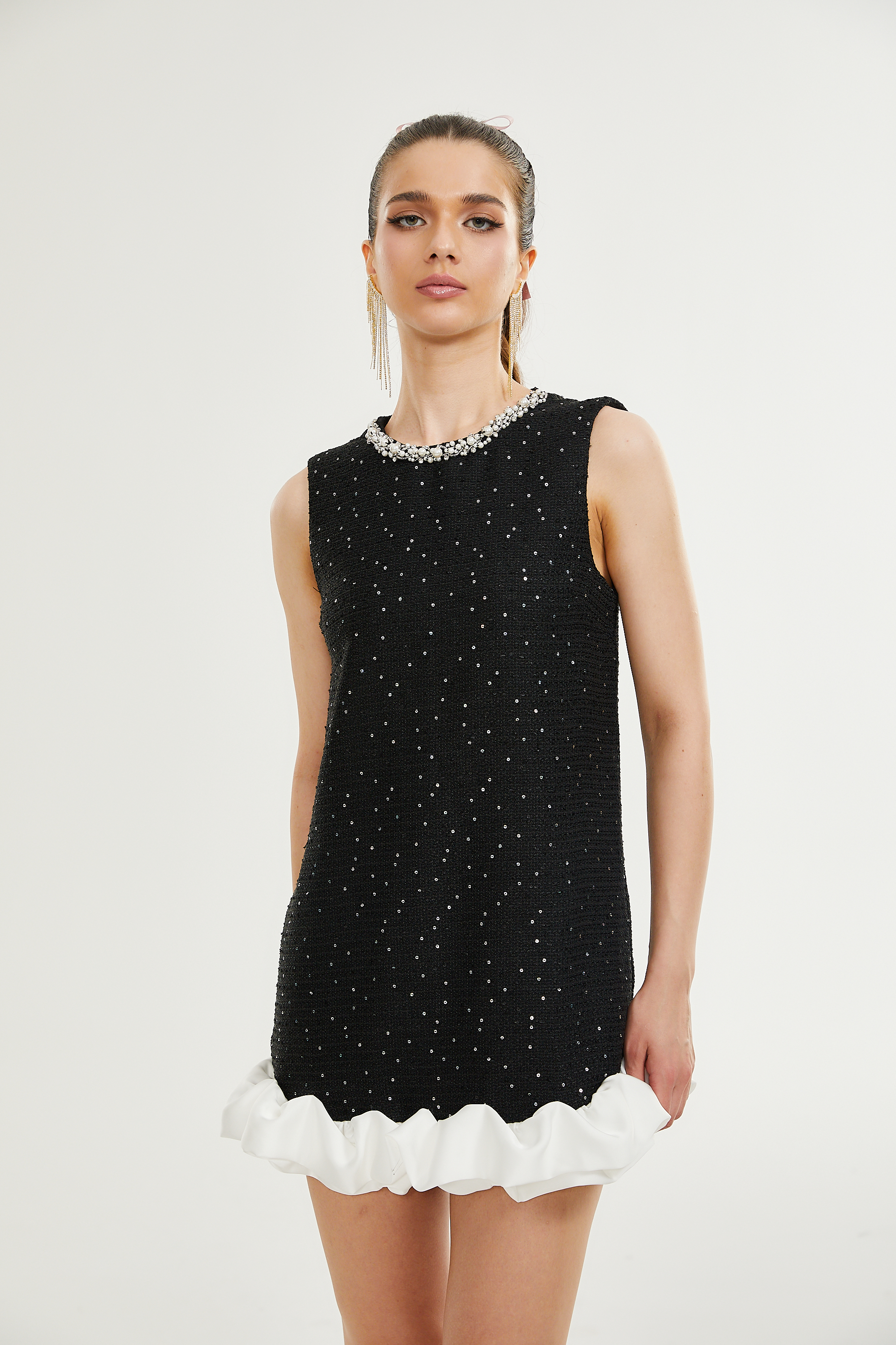 Santorini embellished sleeveless dress