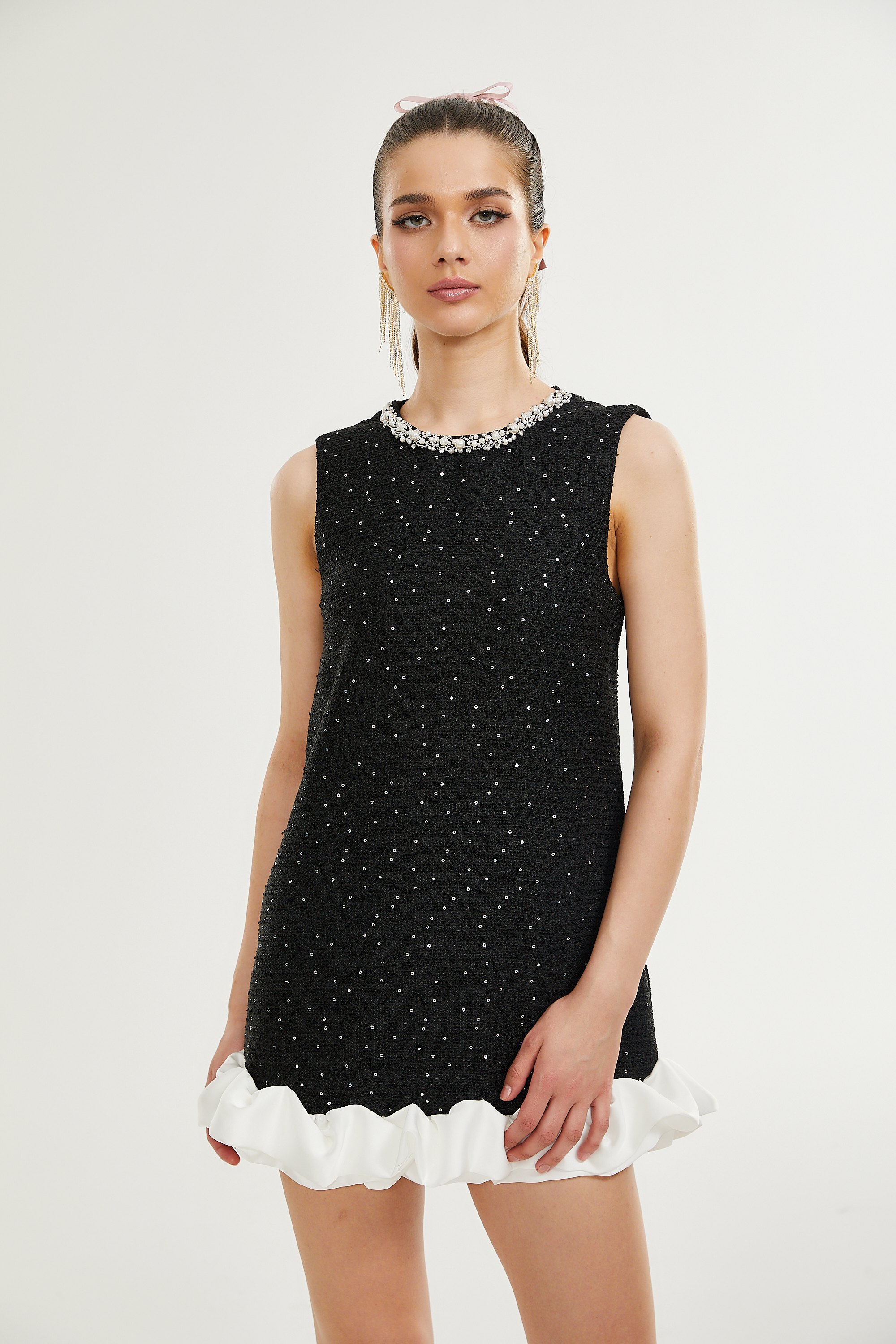 Santorini embellished sleeveless dress