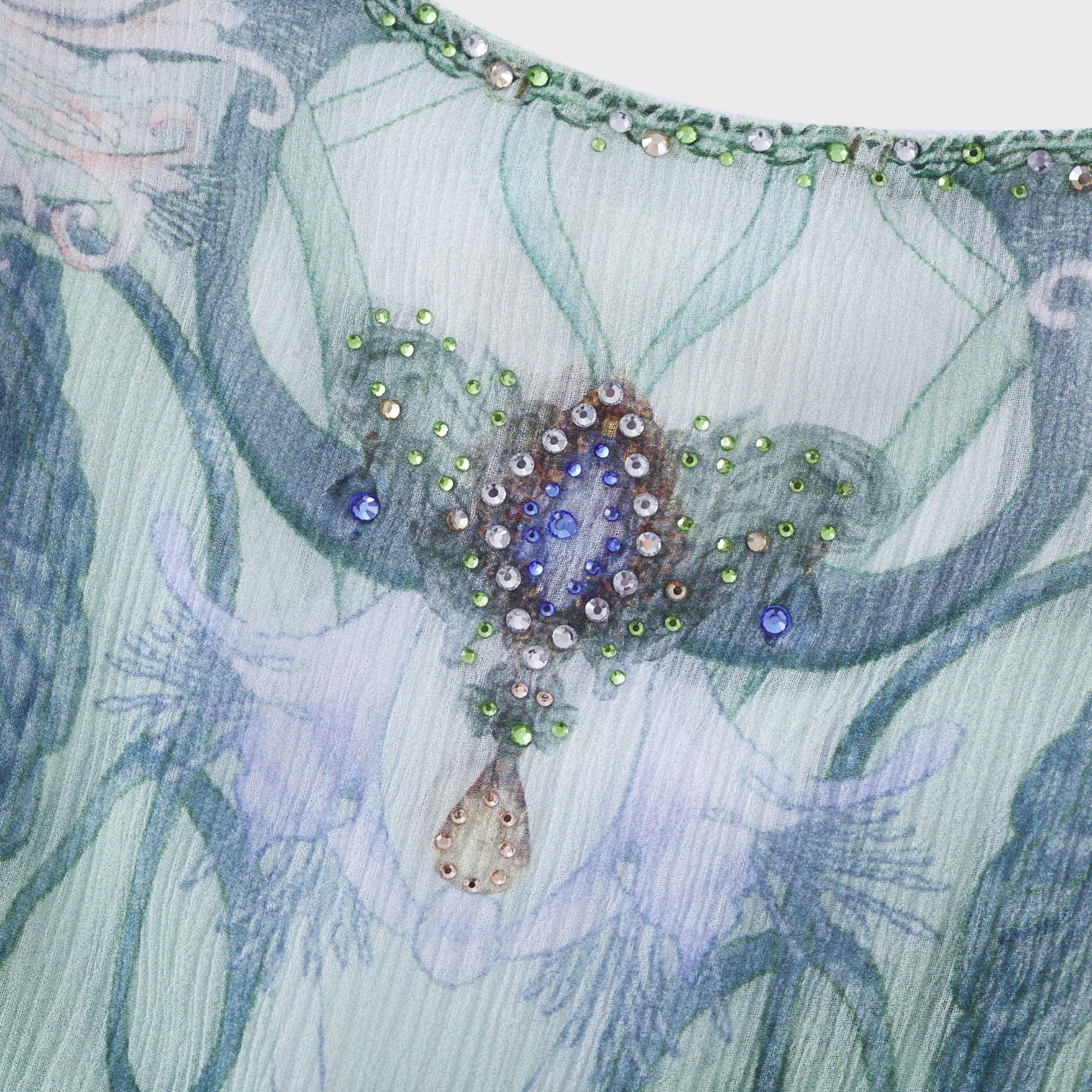 Emmelina crystal-embellished floral-print midi dress