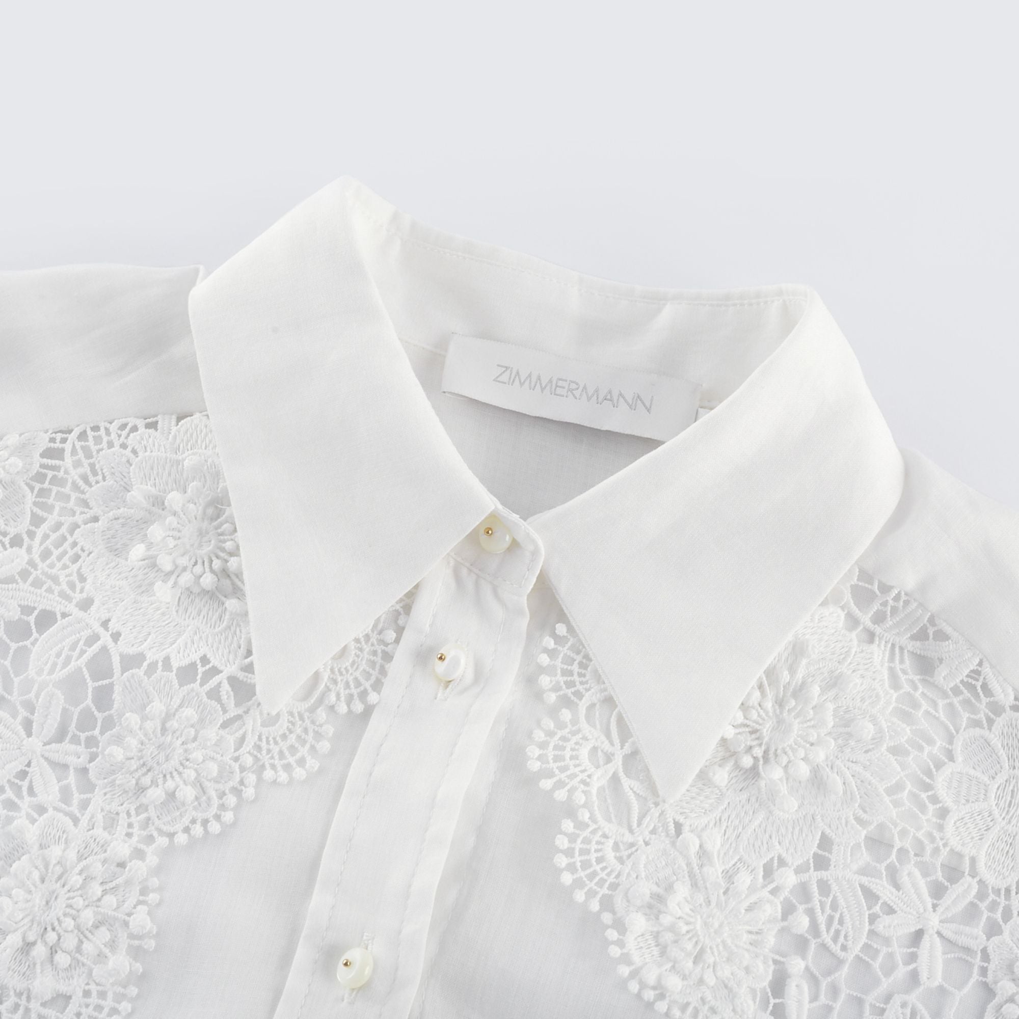 Axelle lace-embroidered cut-out shirt