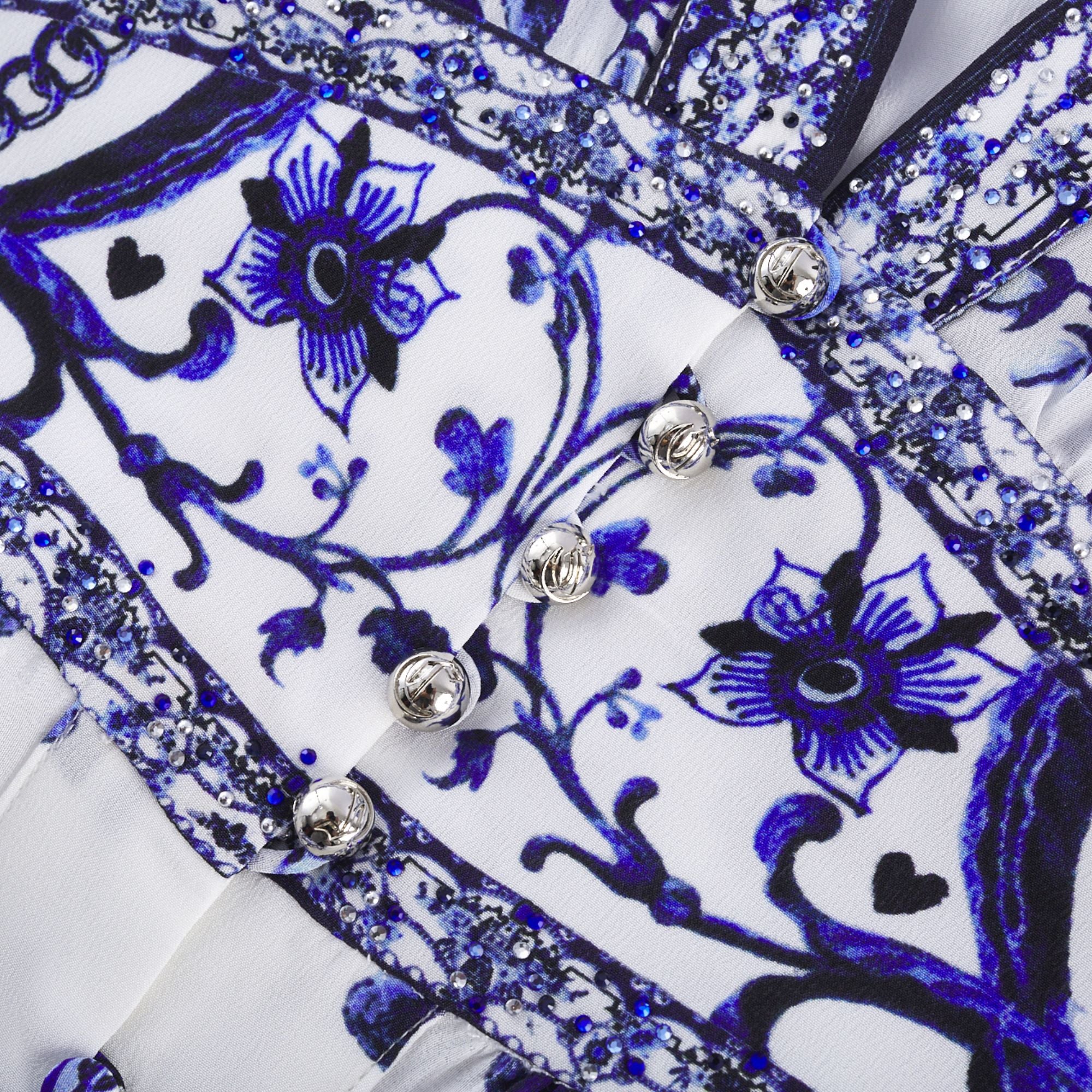 Rosalee pattern-print lace-detail maxi dress