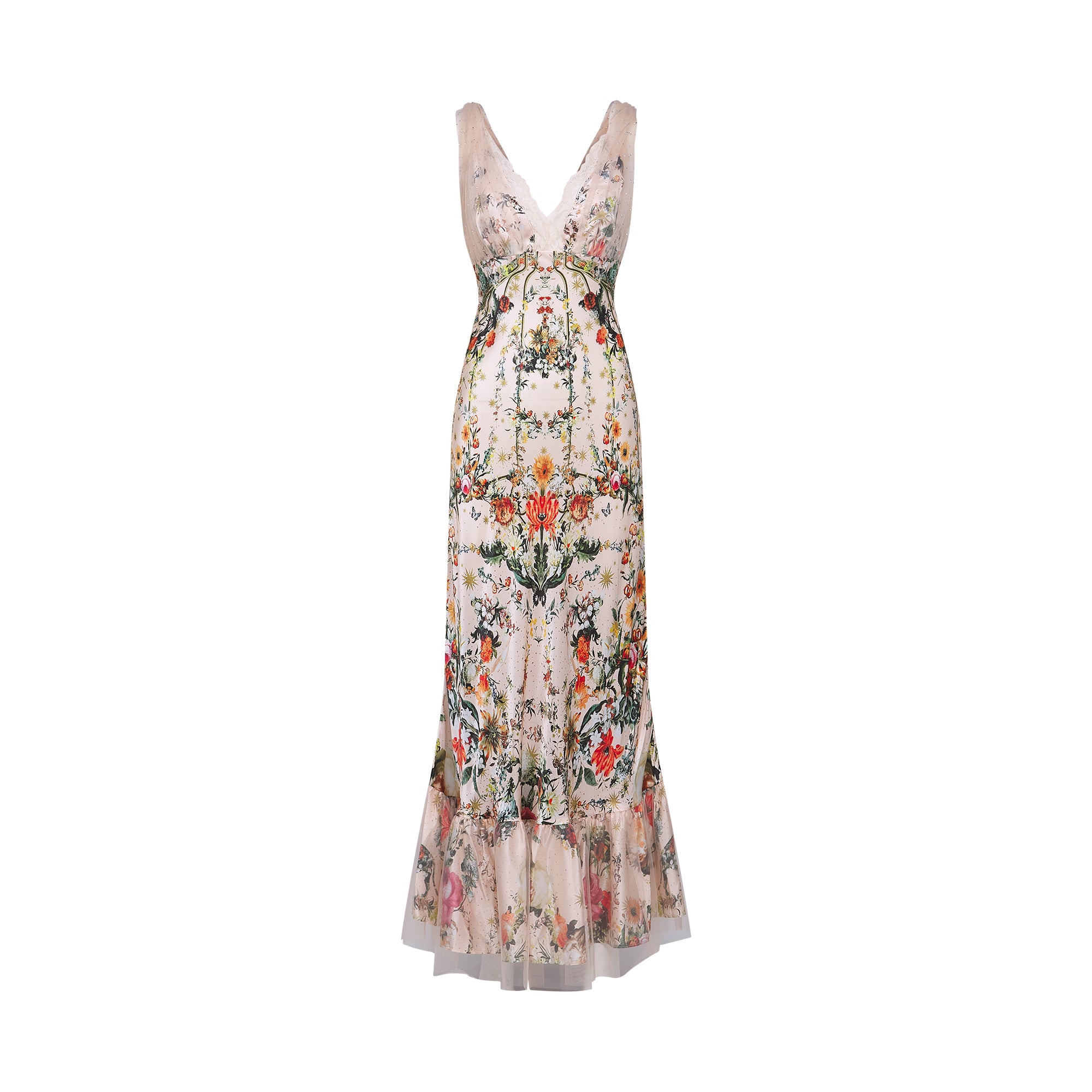 Solada embellished floral-print maxi dress