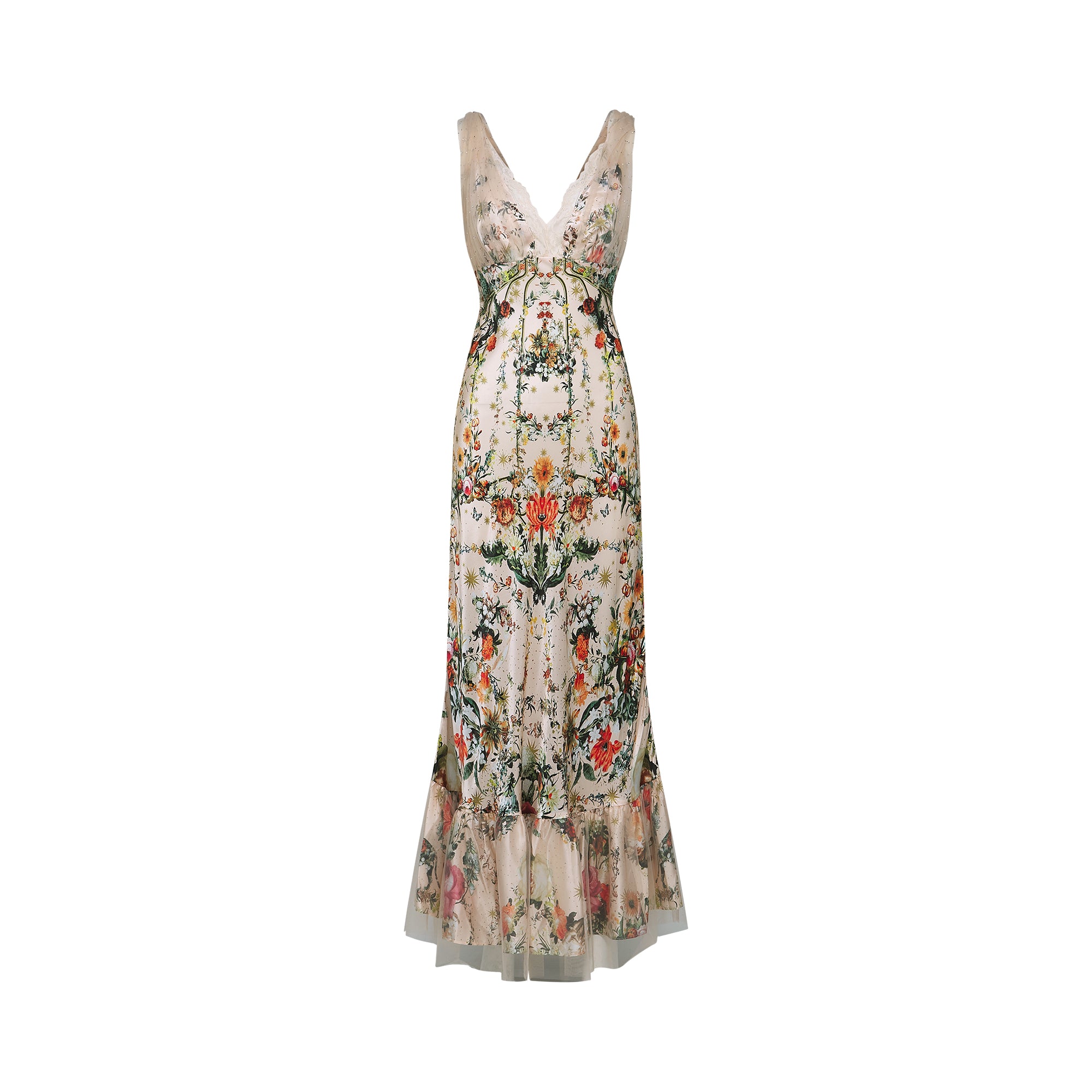 Solada embellished floral-print maxi dress