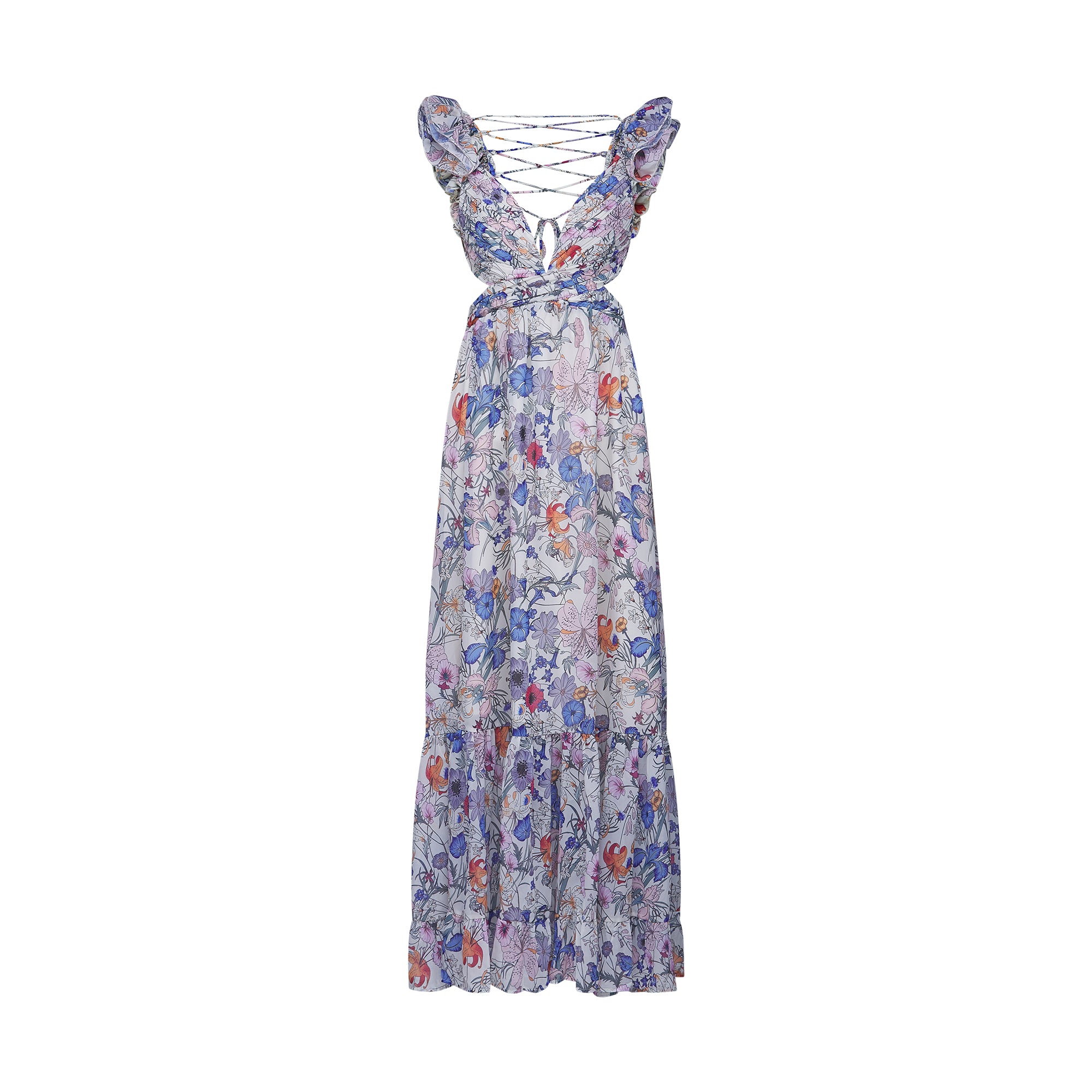 Rosalie floral-print cut-out maxi dress