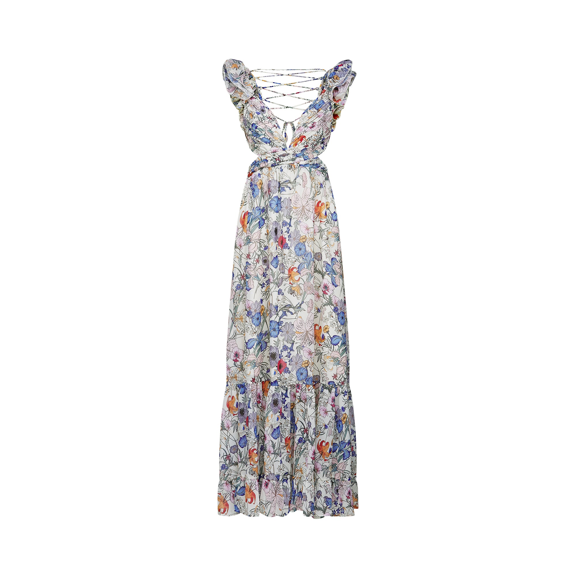 Rosalie floral-print scoop-back maxi dress