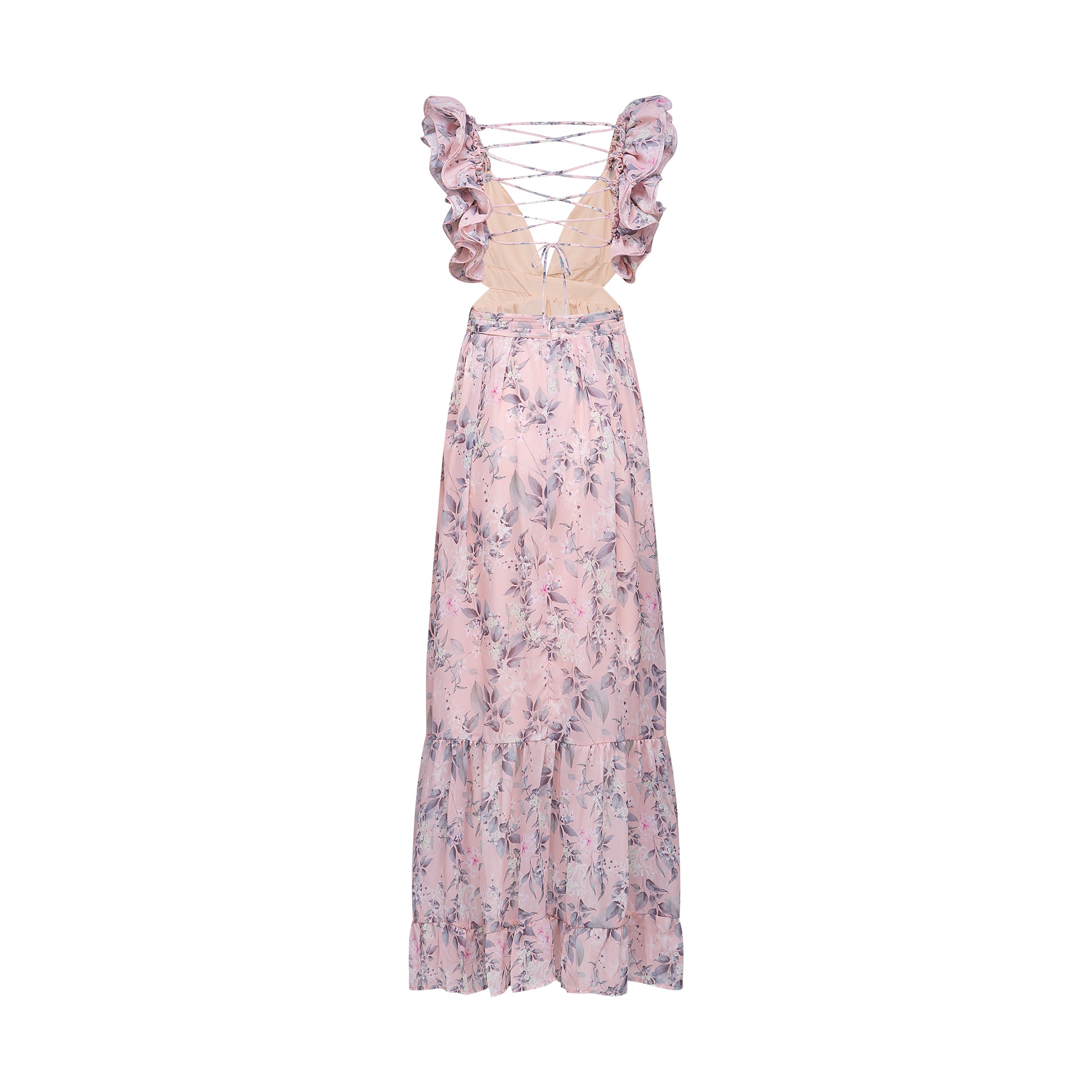 Véronique cut-out floral printed maxi dress