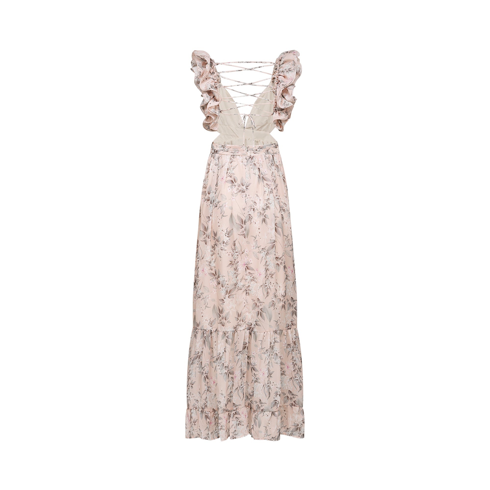 Véronique cut-out floral-print maxi dress