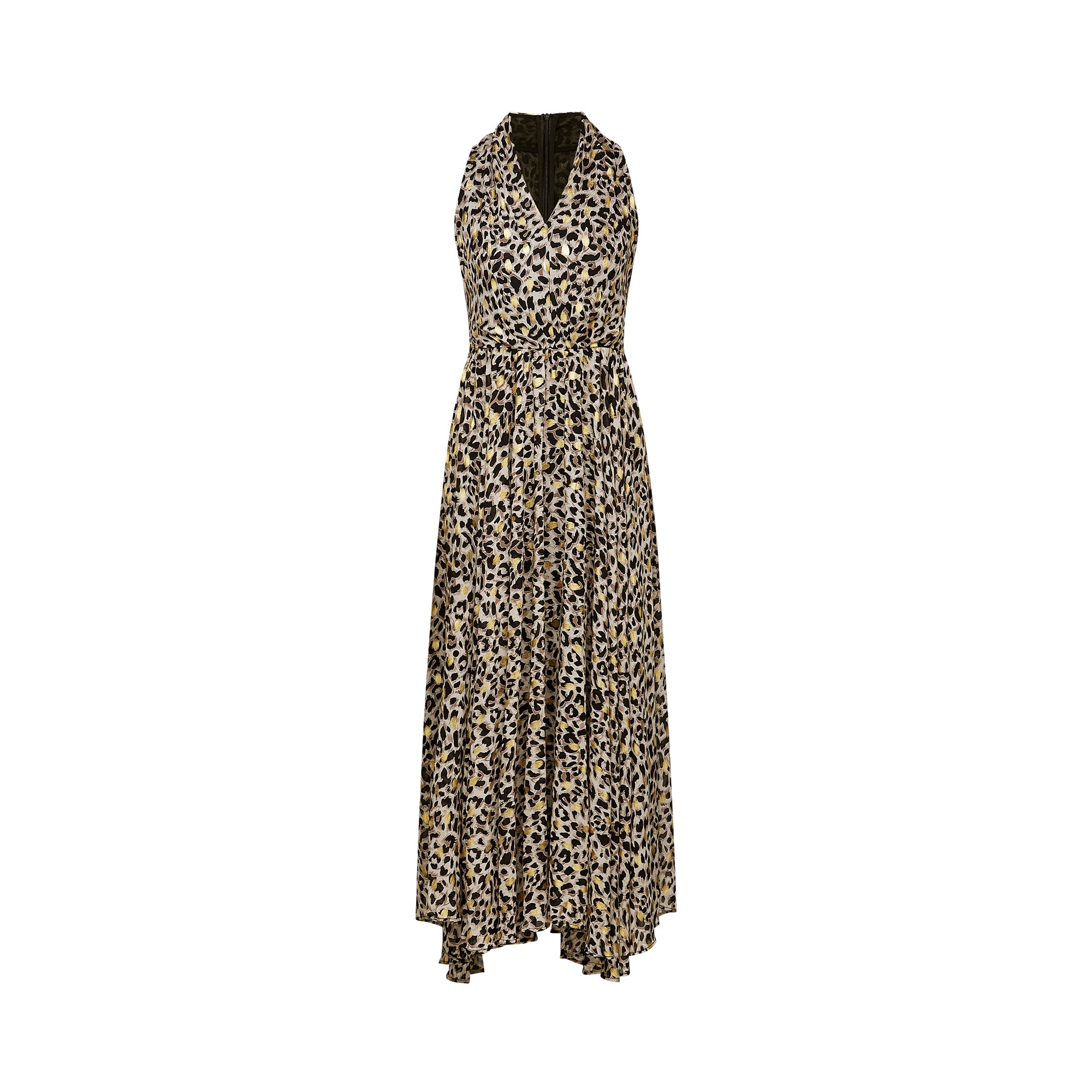 Angélique V-neck leopard-print midi dress