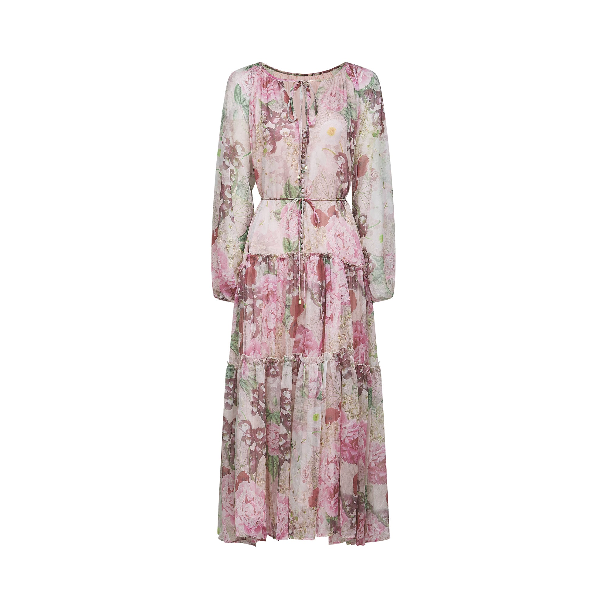 Thérèse floral-print pleated midi dress