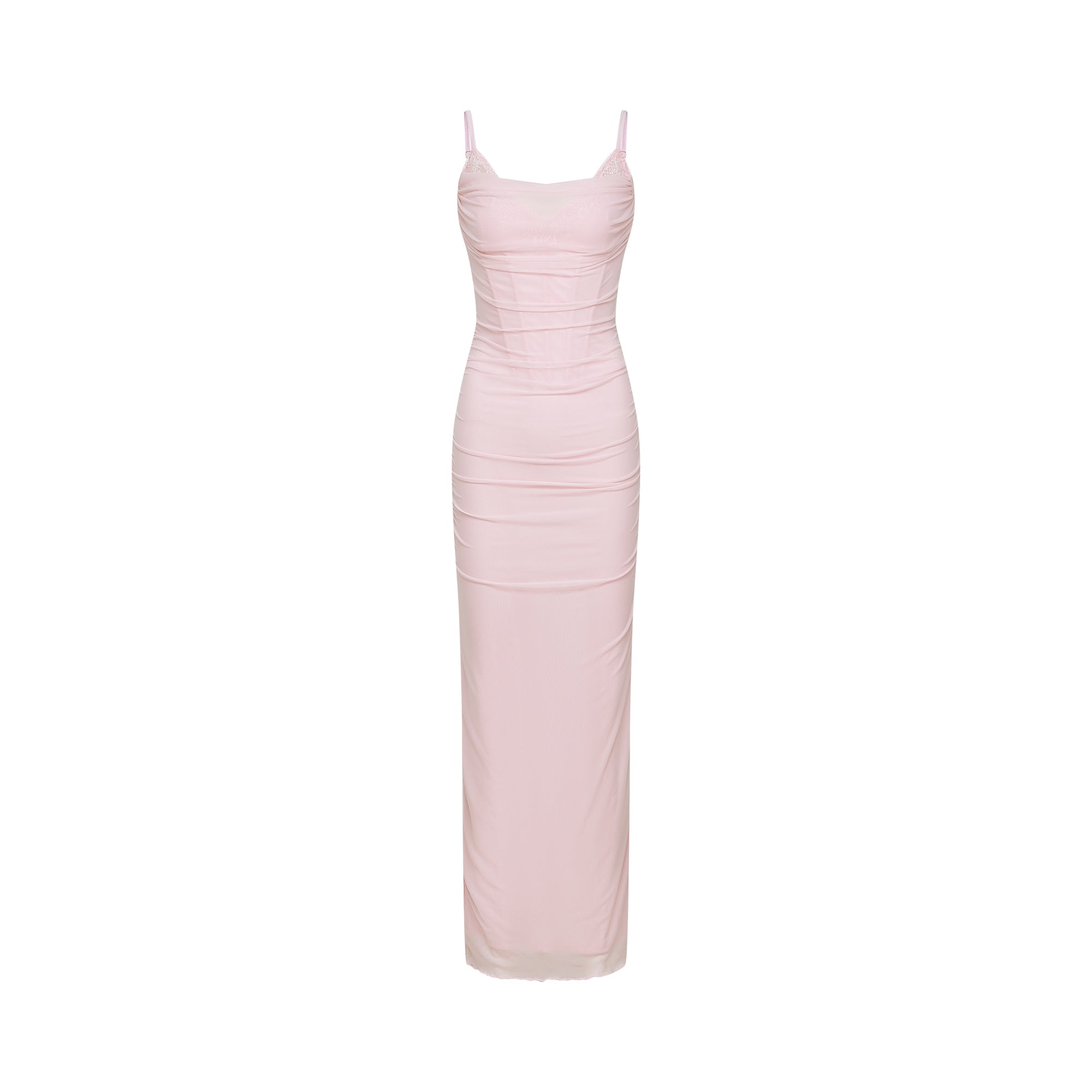 Sylvie pink tulle corset maxi dress