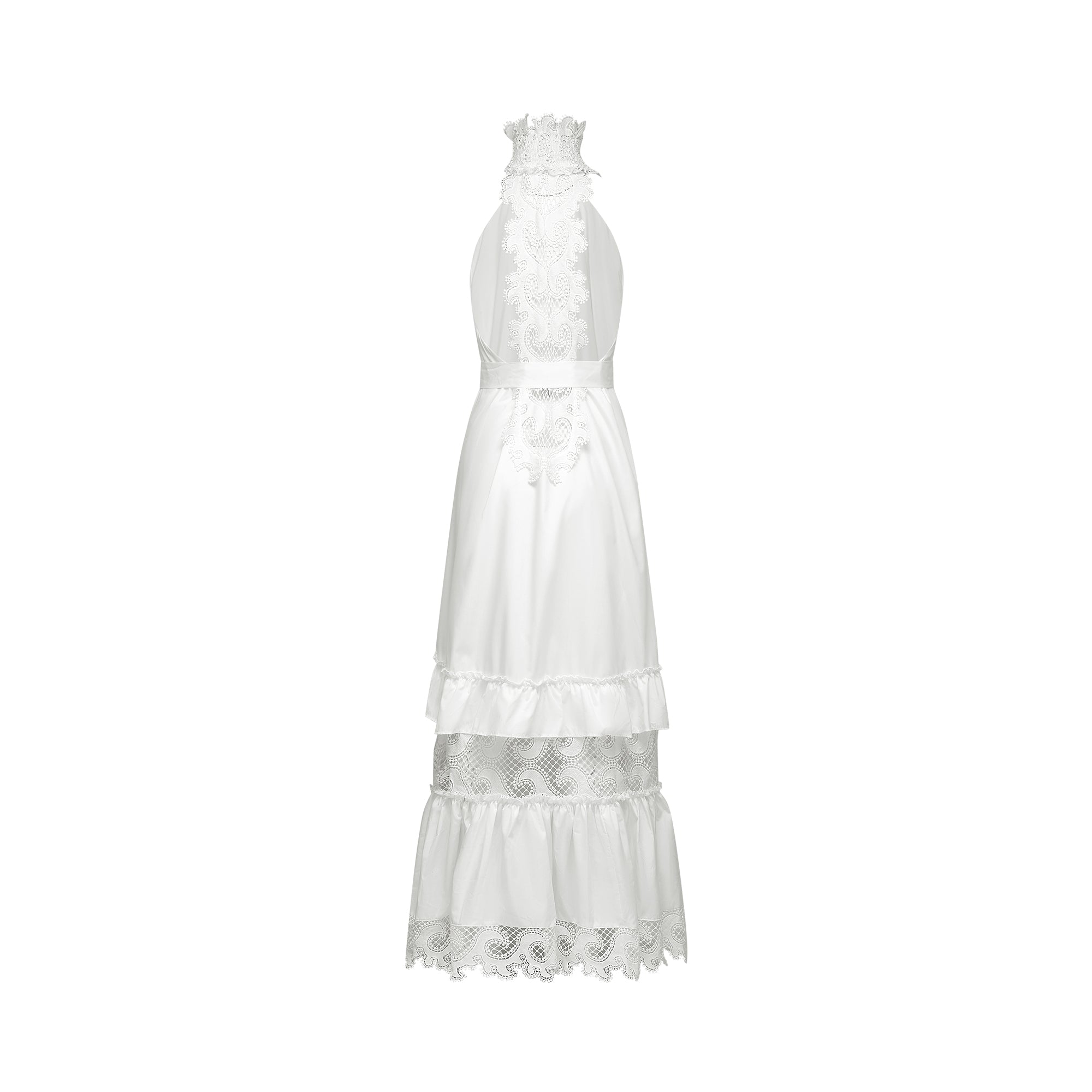 Neri white guipure-lace midi dress