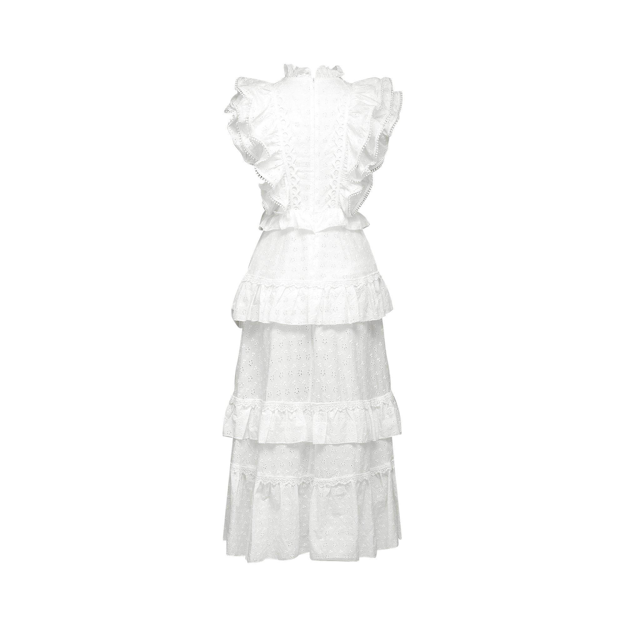 Laguna ruffled tiered midi dress