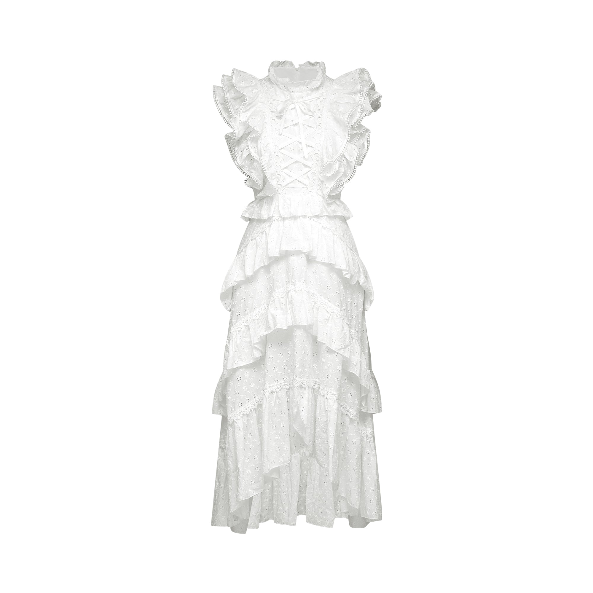 Laguna ruffled tiered midi dress