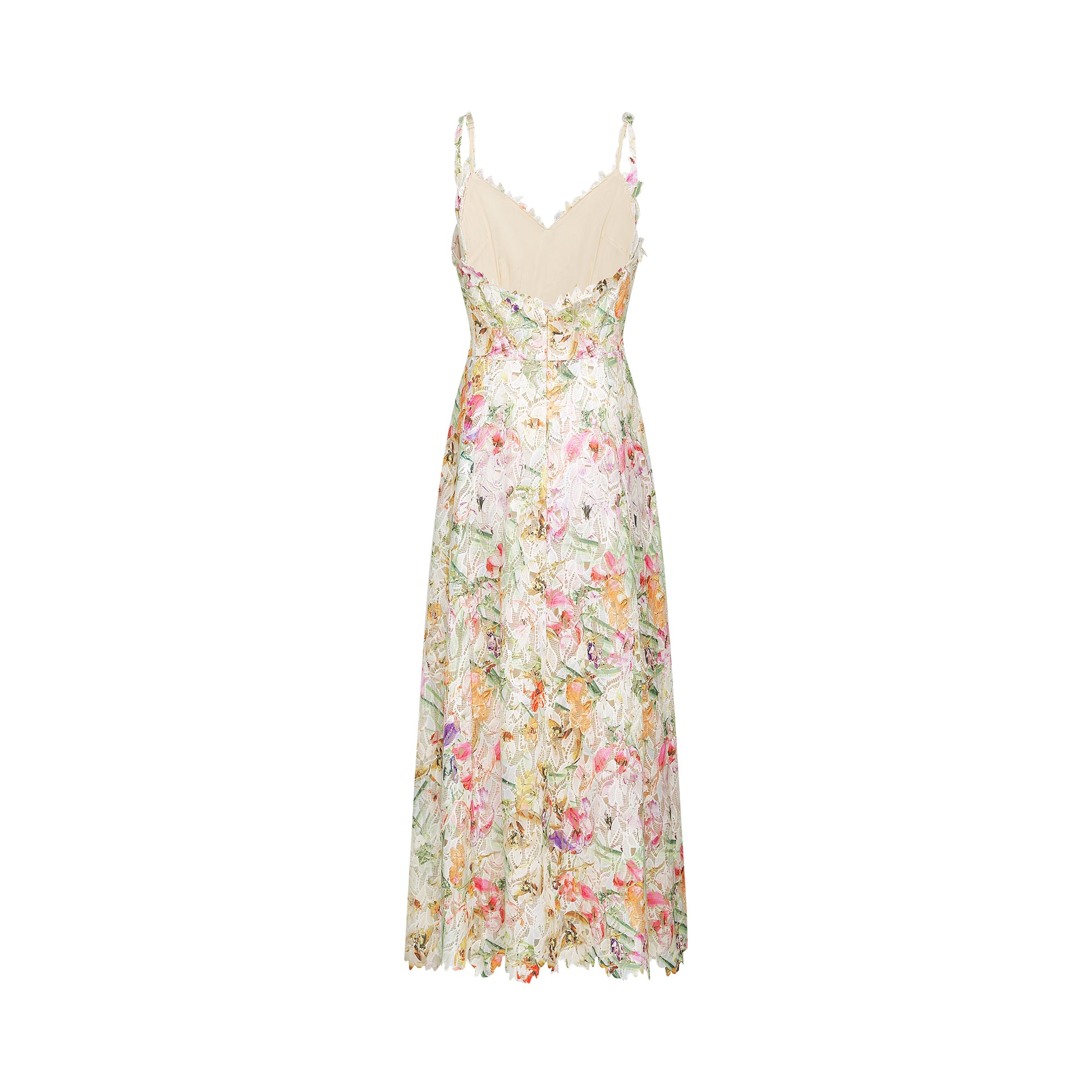 Enora lace floral embroidered midi dress